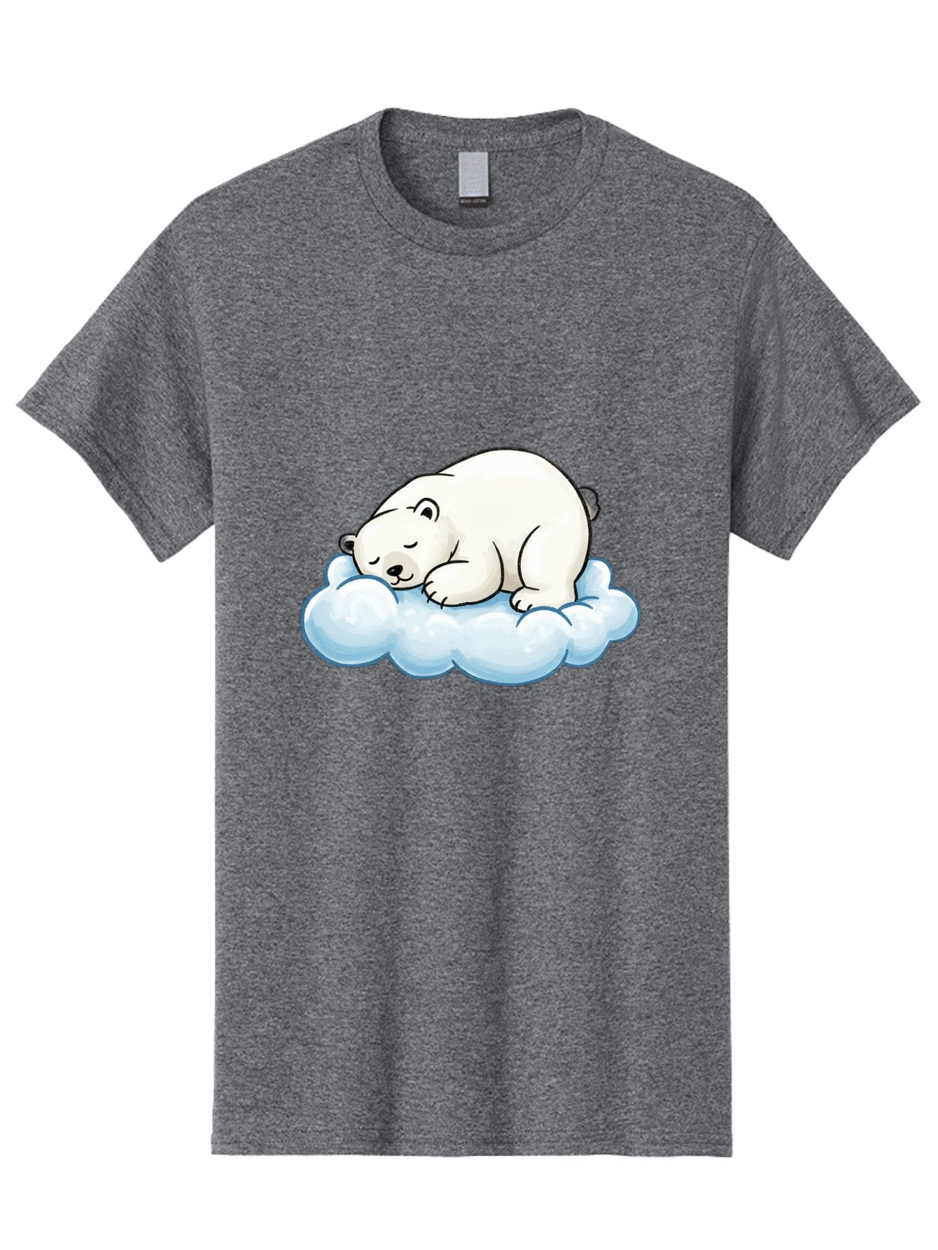 Sleeping-Polar-Bear-10 Men'S Graphic Tee, 100% Cotton, Comfortable Casual Summer Wear, Machine Washable, Sleeping Polar Bear, Cute Cartoon Character, White Fur, Fluffy Cloud, Peaceful Slumber, Adorable Illustration, Dreamy Atmosphere, Bae741 6