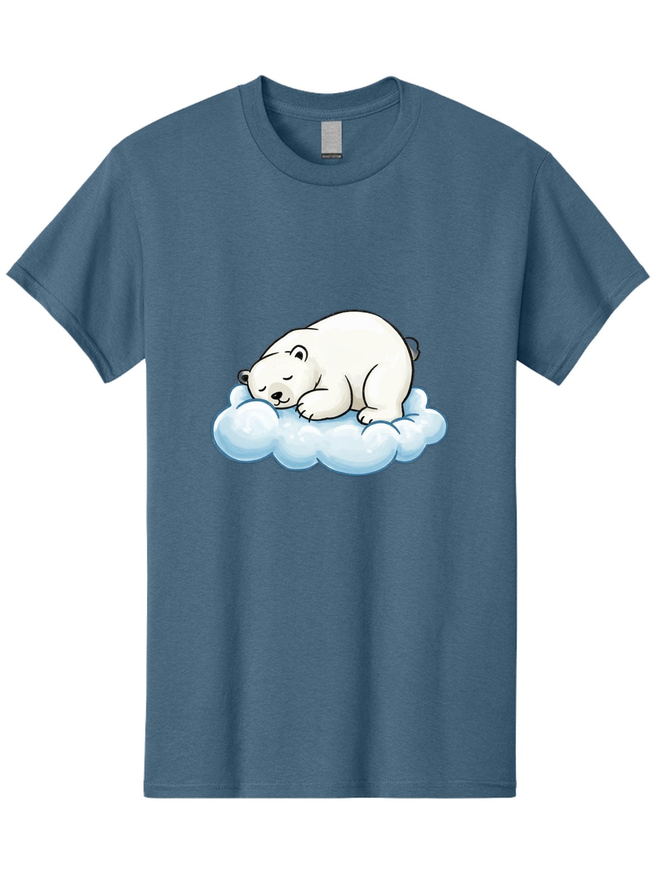 Sleeping-Polar-Bear-10 Men'S Graphic Tee, 100% Cotton, Comfortable Casual Summer Wear, Machine Washable, Sleeping Polar Bear, Cute Cartoon Character, White Fur, Fluffy Cloud, Peaceful Slumber, Adorable Illustration, Dreamy Atmosphere, Bae741 8