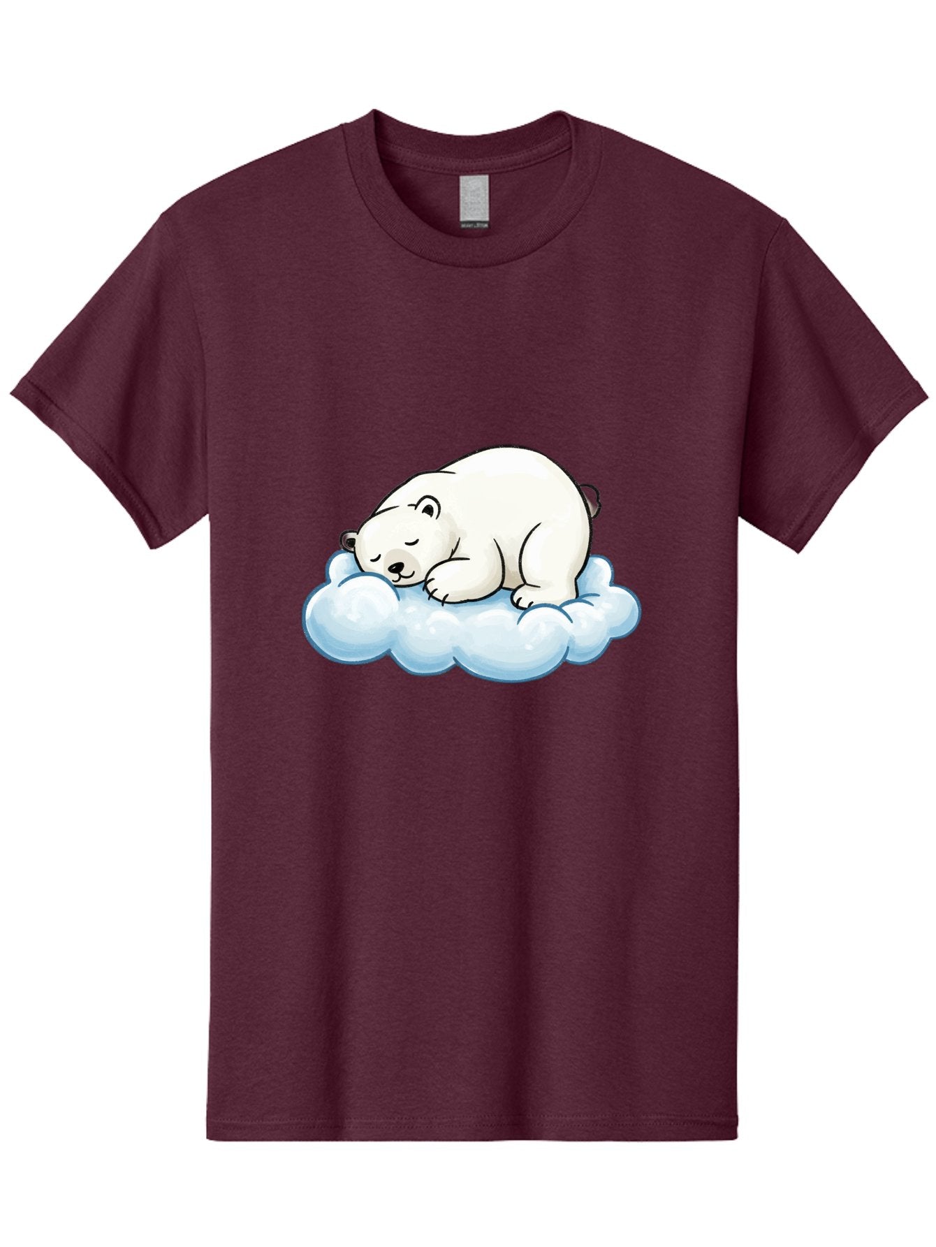 Sleeping-Polar-Bear-10 Men'S Graphic Tee, 100% Cotton, Comfortable Casual Summer Wear, Machine Washable, Sleeping Polar Bear, Cute Cartoon Character, White Fur, Fluffy Cloud, Peaceful Slumber, Adorable Illustration, Dreamy Atmosphere, Bae741 13