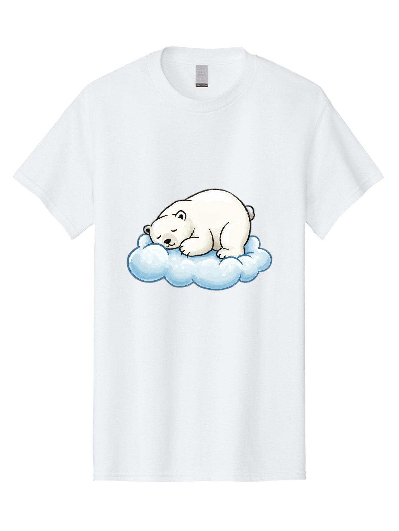 Sleeping-Polar-Bear-10 Men'S Graphic Tee, 100% Cotton, Comfortable Casual Summer Wear, Machine Washable, Sleeping Polar Bear, Cute Cartoon Character, White Fur, Fluffy Cloud, Peaceful Slumber, Adorable Illustration, Dreamy Atmosphere, Bae741 11