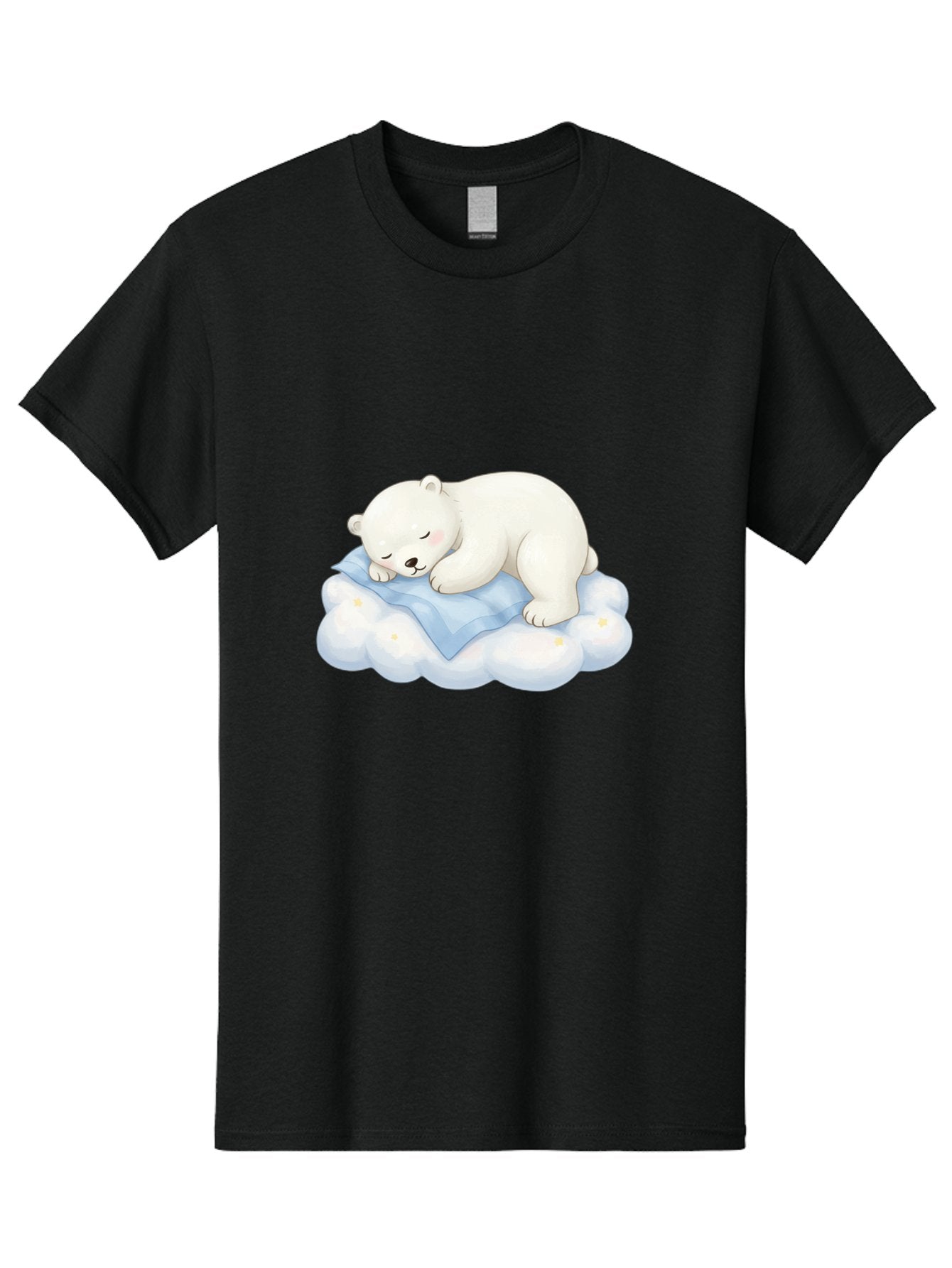 Sleeping-Polar-Bear-3 Men'S Graphic Tee, 100% Cotton, Comfortable Casual Summer Wear, Machine Washable, Polar Bear Sleeping On Cloud, Cute Cartoon Bear, Peaceful Slumber, Fluffy White Bear, Serene Atmosphere, Adorable Animal, Kawaii Bae744 11