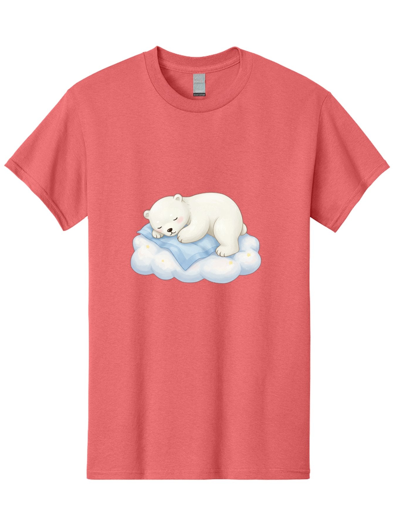 Sleeping-Polar-Bear-3 Men'S Graphic Tee, 100% Cotton, Comfortable Casual Summer Wear, Machine Washable, Polar Bear Sleeping On Cloud, Cute Cartoon Bear, Peaceful Slumber, Fluffy White Bear, Serene Atmosphere, Adorable Animal, Kawaii Bae744 12