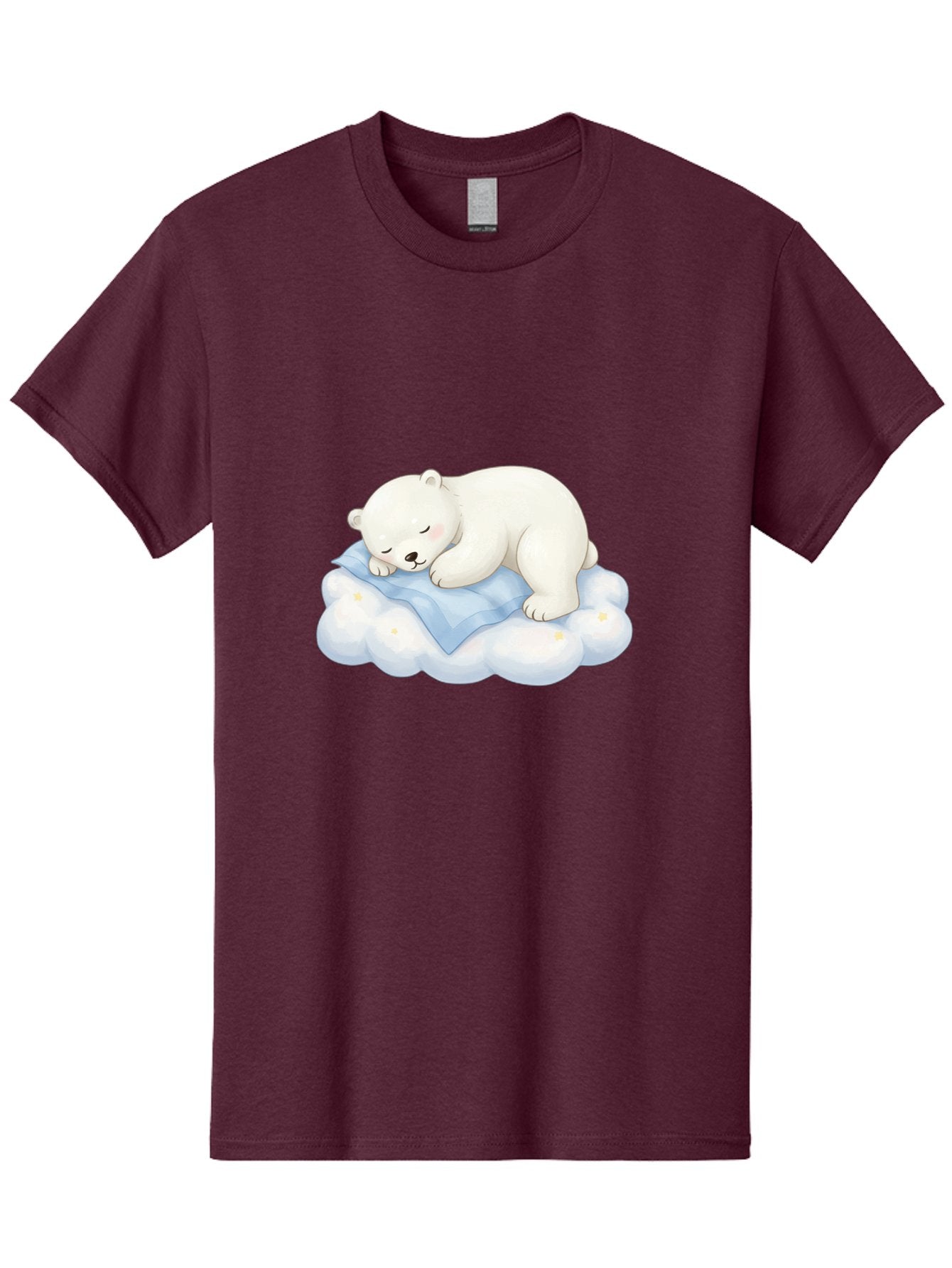Sleeping-Polar-Bear-3 Men'S Graphic Tee, 100% Cotton, Comfortable Casual Summer Wear, Machine Washable, Polar Bear Sleeping On Cloud, Cute Cartoon Bear, Peaceful Slumber, Fluffy White Bear, Serene Atmosphere, Adorable Animal, Kawaii Bae744 7