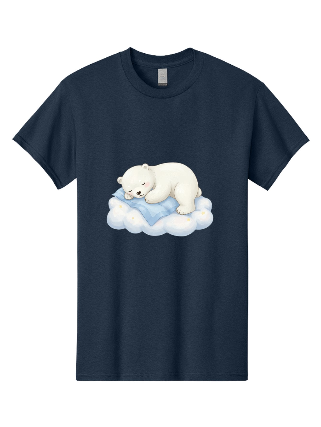 Sleeping-Polar-Bear-3 Men'S Graphic Tee, 100% Cotton, Comfortable Casual Summer Wear, Machine Washable, Polar Bear Sleeping On Cloud, Cute Cartoon Bear, Peaceful Slumber, Fluffy White Bear, Serene Atmosphere, Adorable Animal, Kawaii Bae744 14
