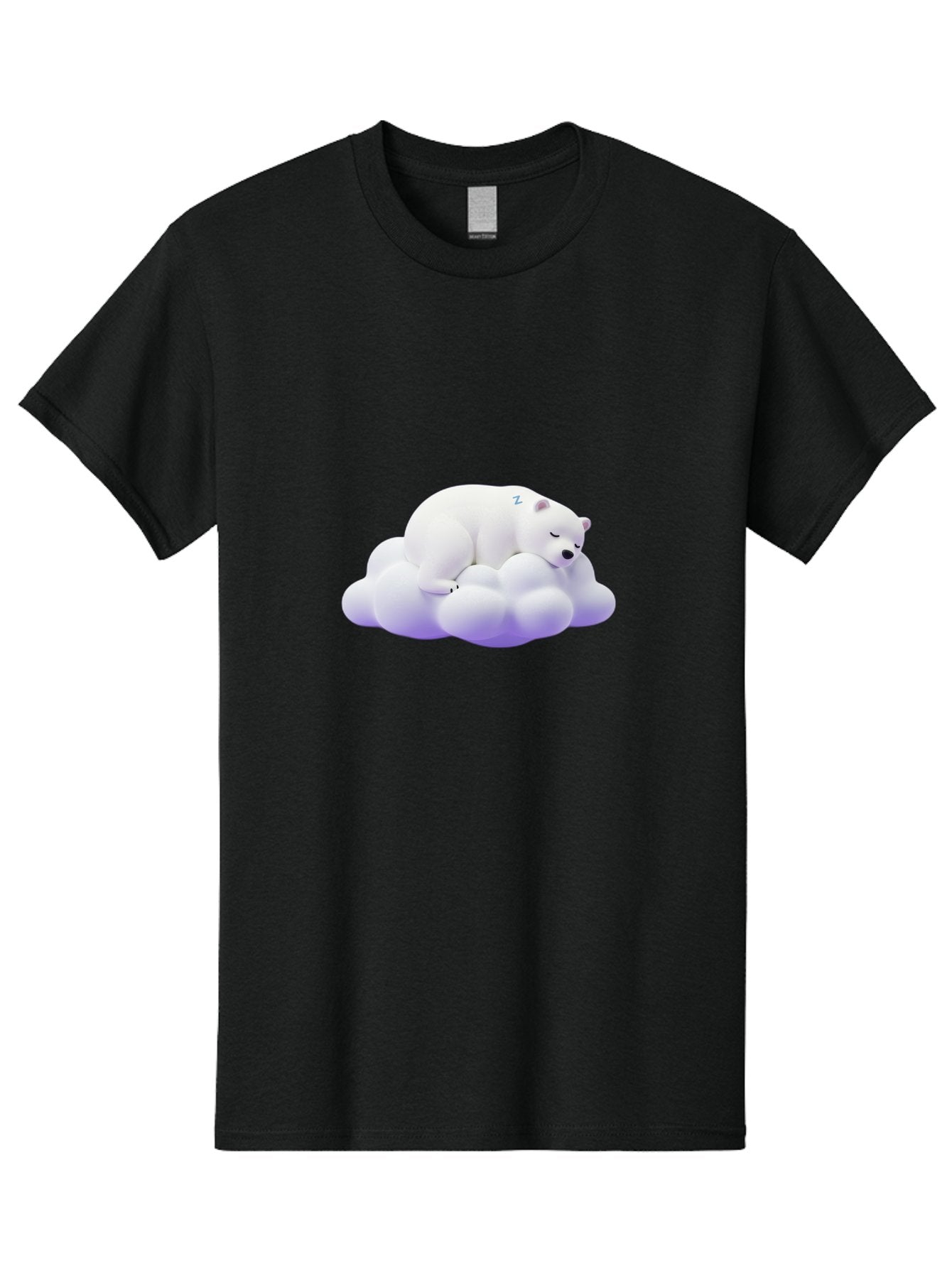 Sleeping-Polar-Bear-5 Men'S Graphic Tee, 100% Cotton, Comfortable Casual Summer Wear, Machine Washable, Sleeping Polar Bear, Cute Cartoon Character, Relaxing On Cloud, Peaceful Slumber, Serene Atmosphere, Adorable Illustration, Zzz, Bae746 15