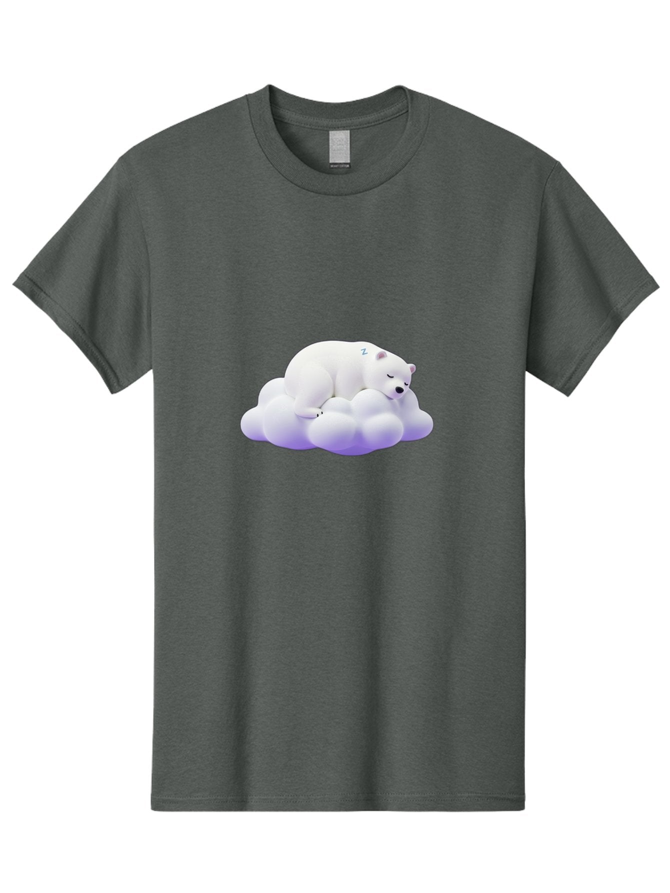 Sleeping-Polar-Bear-5 Men'S Graphic Tee, 100% Cotton, Comfortable Casual Summer Wear, Machine Washable, Sleeping Polar Bear, Cute Cartoon Character, Relaxing On Cloud, Peaceful Slumber, Serene Atmosphere, Adorable Illustration, Zzz, Bae746 5