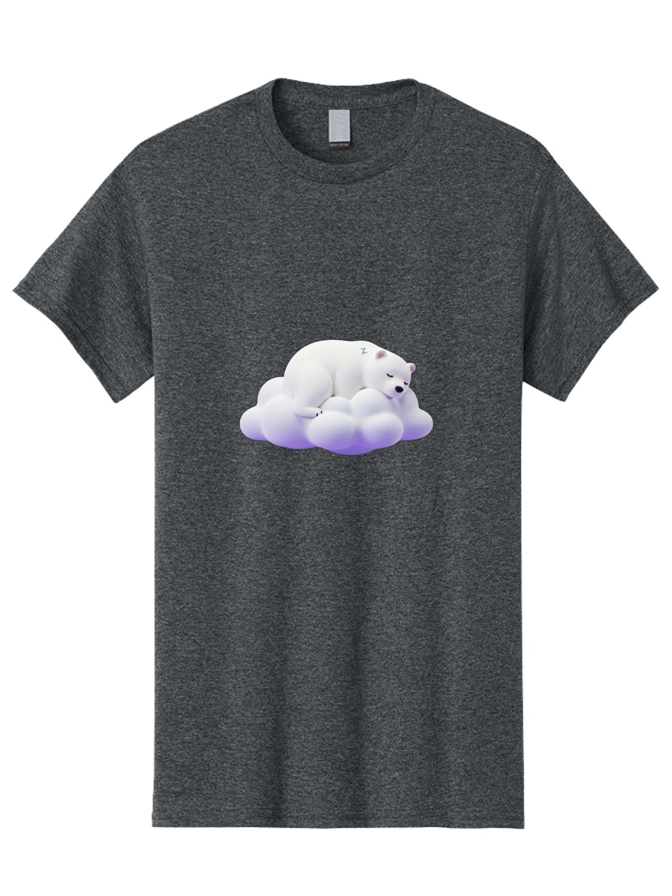 Sleeping-Polar-Bear-5 Men'S Graphic Tee, 100% Cotton, Comfortable Casual Summer Wear, Machine Washable, Sleeping Polar Bear, Cute Cartoon Character, Relaxing On Cloud, Peaceful Slumber, Serene Atmosphere, Adorable Illustration, Zzz, Bae746 3