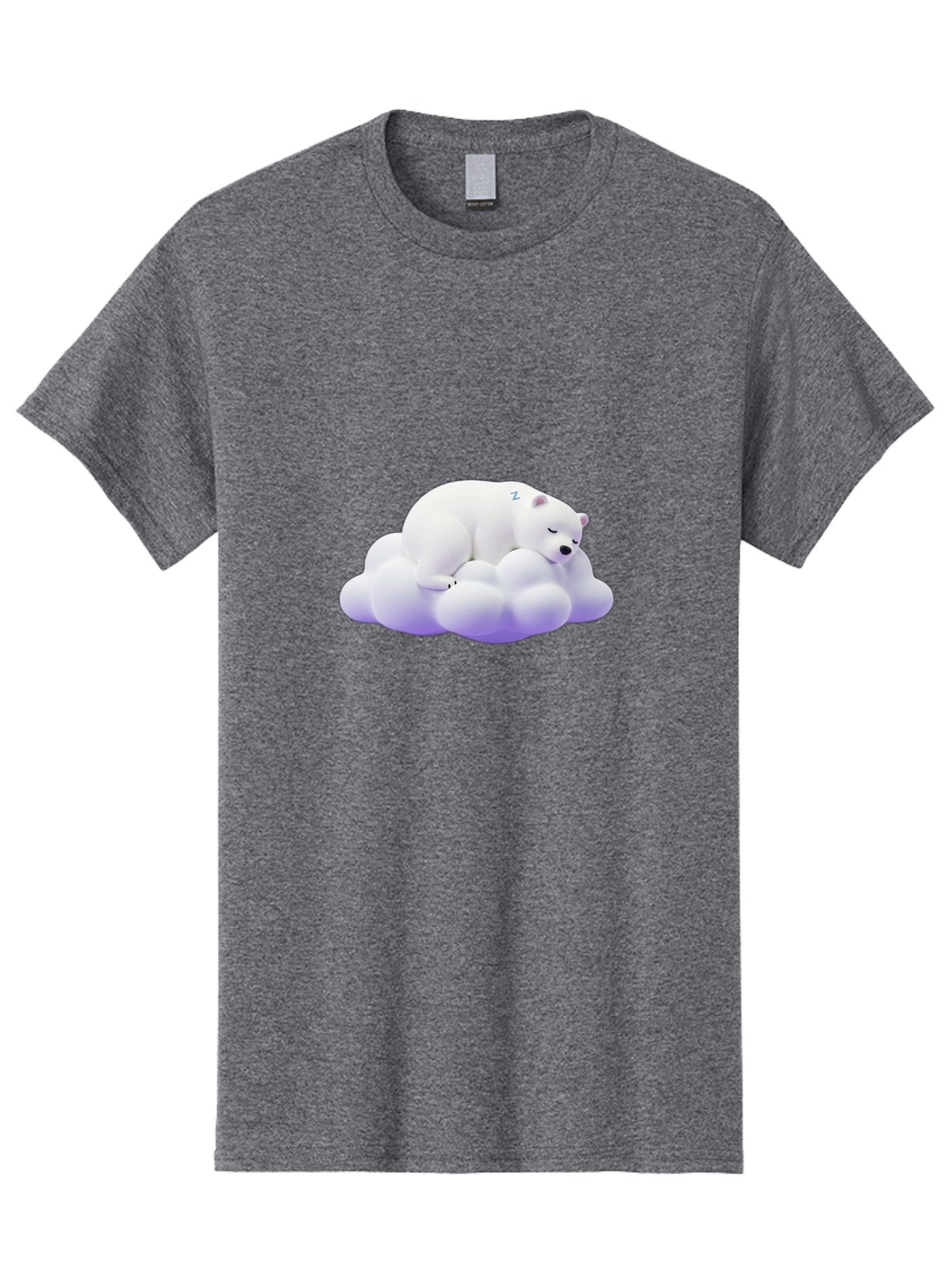 Sleeping-Polar-Bear-5 Men'S Graphic Tee, 100% Cotton, Comfortable Casual Summer Wear, Machine Washable, Sleeping Polar Bear, Cute Cartoon Character, Relaxing On Cloud, Peaceful Slumber, Serene Atmosphere, Adorable Illustration, Zzz, Bae746 9