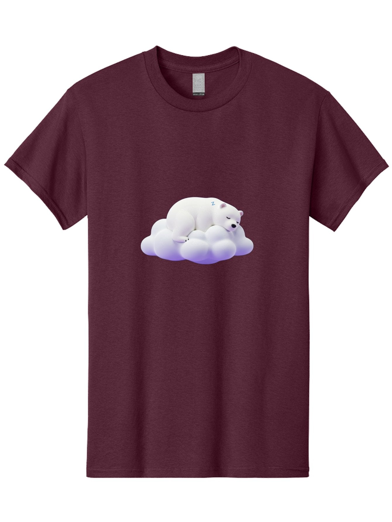 Sleeping-Polar-Bear-5 Men'S Graphic Tee, 100% Cotton, Comfortable Casual Summer Wear, Machine Washable, Sleeping Polar Bear, Cute Cartoon Character, Relaxing On Cloud, Peaceful Slumber, Serene Atmosphere, Adorable Illustration, Zzz, Bae746 12