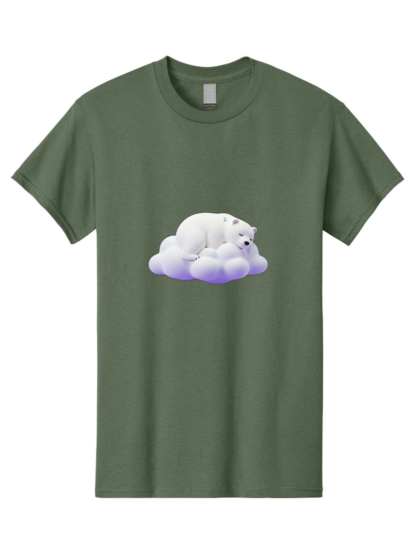 Sleeping-Polar-Bear-5 Men'S Graphic Tee, 100% Cotton, Comfortable Casual Summer Wear, Machine Washable, Sleeping Polar Bear, Cute Cartoon Character, Relaxing On Cloud, Peaceful Slumber, Serene Atmosphere, Adorable Illustration, Zzz, Bae746 11