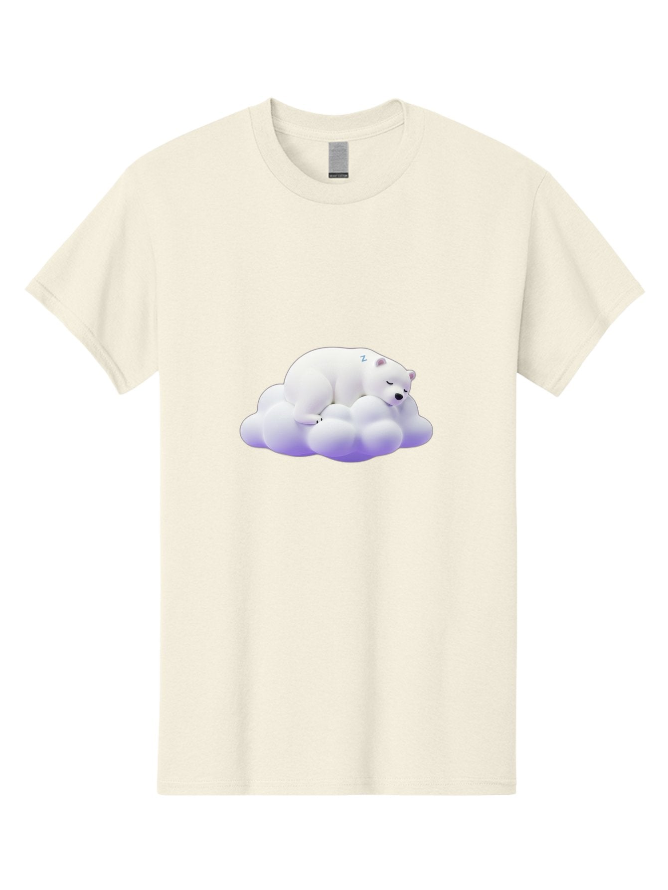 Sleeping-Polar-Bear-5 Men'S Graphic Tee, 100% Cotton, Comfortable Casual Summer Wear, Machine Washable, Sleeping Polar Bear, Cute Cartoon Character, Relaxing On Cloud, Peaceful Slumber, Serene Atmosphere, Adorable Illustration, Zzz, Bae746 13