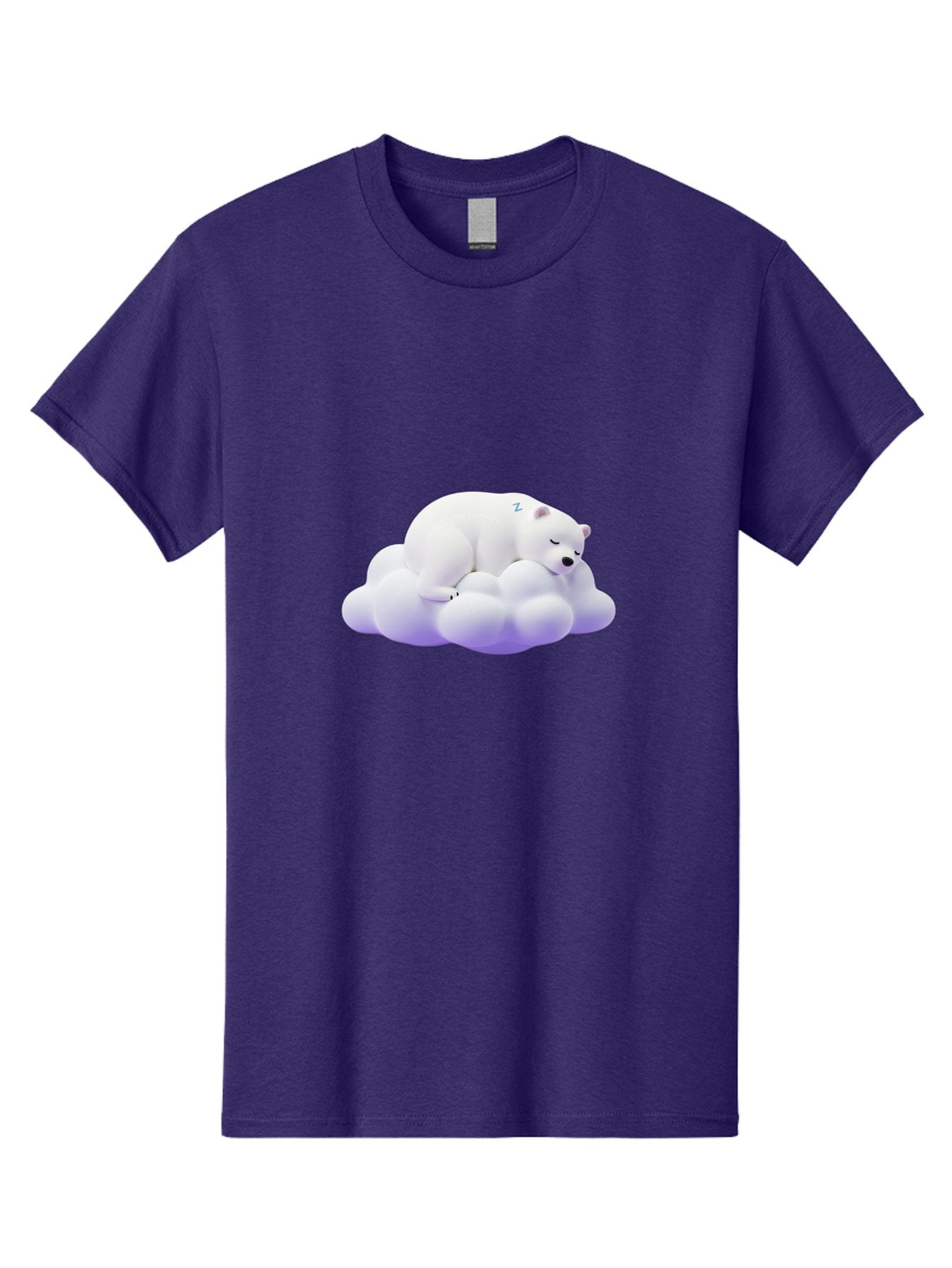 Sleeping-Polar-Bear-5 Men'S Graphic Tee, 100% Cotton, Comfortable Casual Summer Wear, Machine Washable, Sleeping Polar Bear, Cute Cartoon Character, Relaxing On Cloud, Peaceful Slumber, Serene Atmosphere, Adorable Illustration, Zzz, Bae746 4