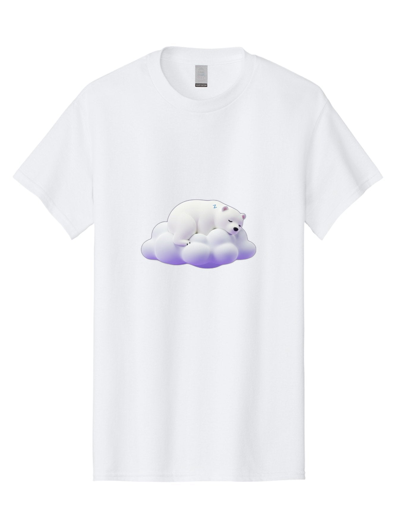 Sleeping-Polar-Bear-5 Men'S Graphic Tee, 100% Cotton, Comfortable Casual Summer Wear, Machine Washable, Sleeping Polar Bear, Cute Cartoon Character, Relaxing On Cloud, Peaceful Slumber, Serene Atmosphere, Adorable Illustration, Zzz, Bae746 6