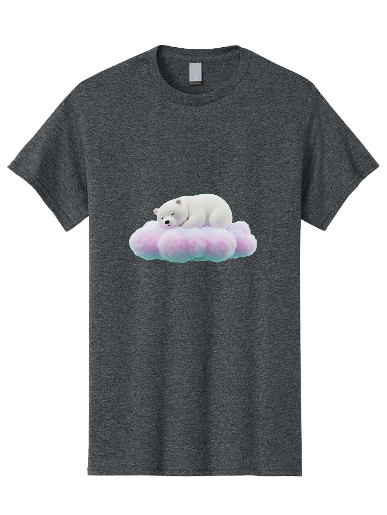 Sleeping-Polar-Bear-8 Men'S Graphic Tee, 100% Cotton, Comfortable Casual Summer Wear, Machine Washable, Sleeping Polar Bear, Fluffy Cloud, Cute Animal, Peaceful Slumber, Adorable Bear, Sweet Dreams, Cartoon Style, Pastel Colors, Bae749 8