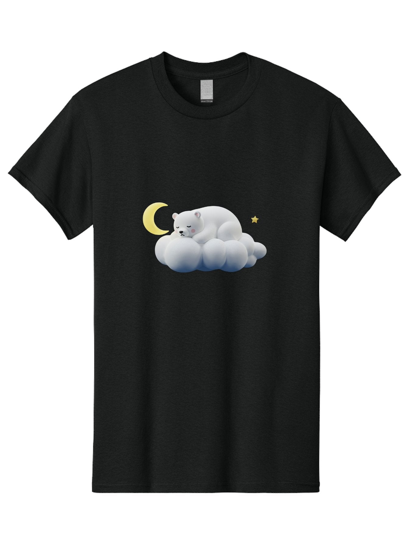 Sleeping-Polar-Bear-9 Men'S Graphic Tee, 100% Cotton, Comfortable Casual Summer Wear, Machine Washable, Sleeping Polar Bear, Cloudy Dreams, Moonlight Serenity, Peaceful Slumber, Celestial Ambiance, Tranquil Atmosphere, Dreamy Night Sky Bae750 9