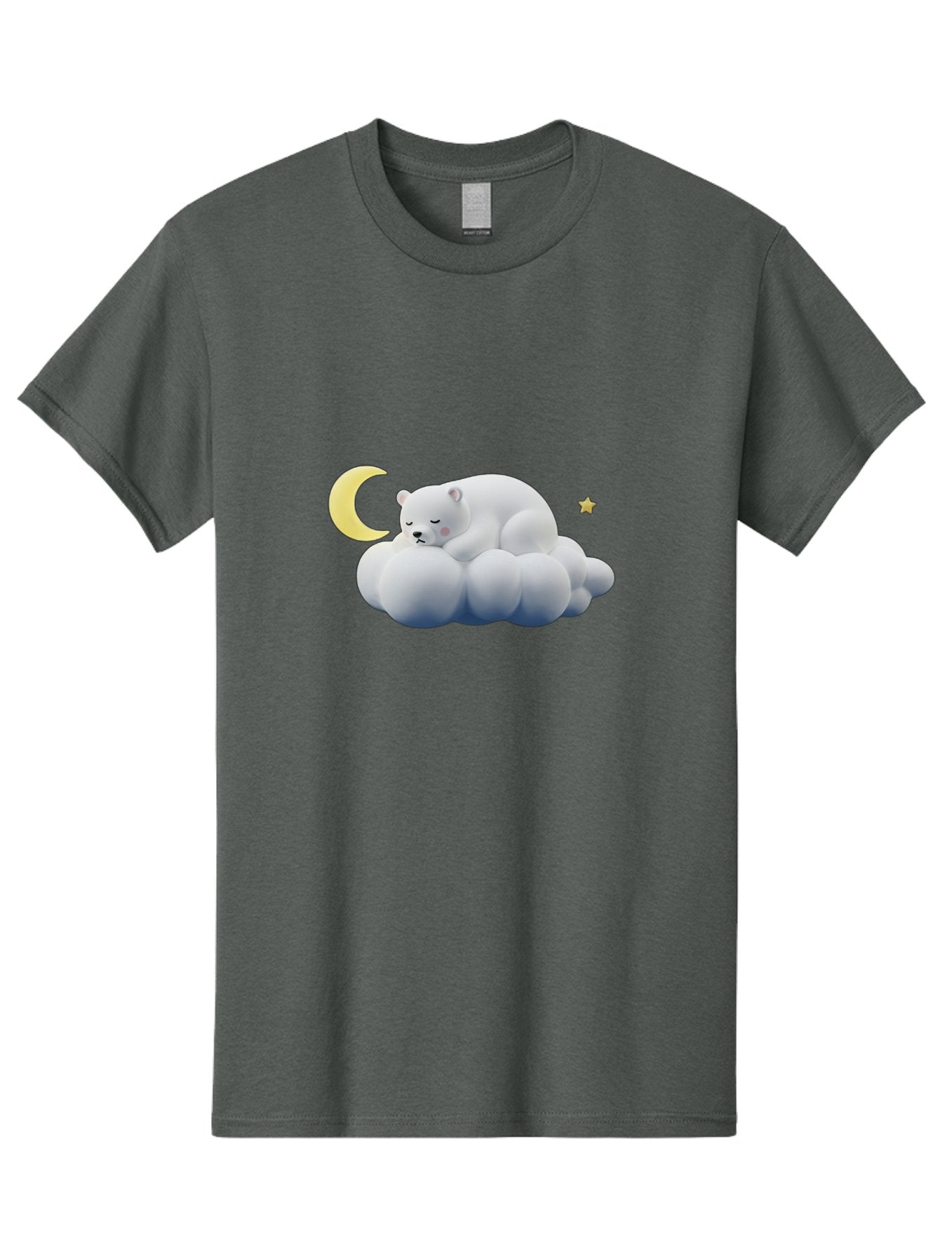 Sleeping-Polar-Bear-9 Men'S Graphic Tee, 100% Cotton, Comfortable Casual Summer Wear, Machine Washable, Sleeping Polar Bear, Cloudy Dreams, Moonlight Serenity, Peaceful Slumber, Celestial Ambiance, Tranquil Atmosphere, Dreamy Night Sky Bae750 4