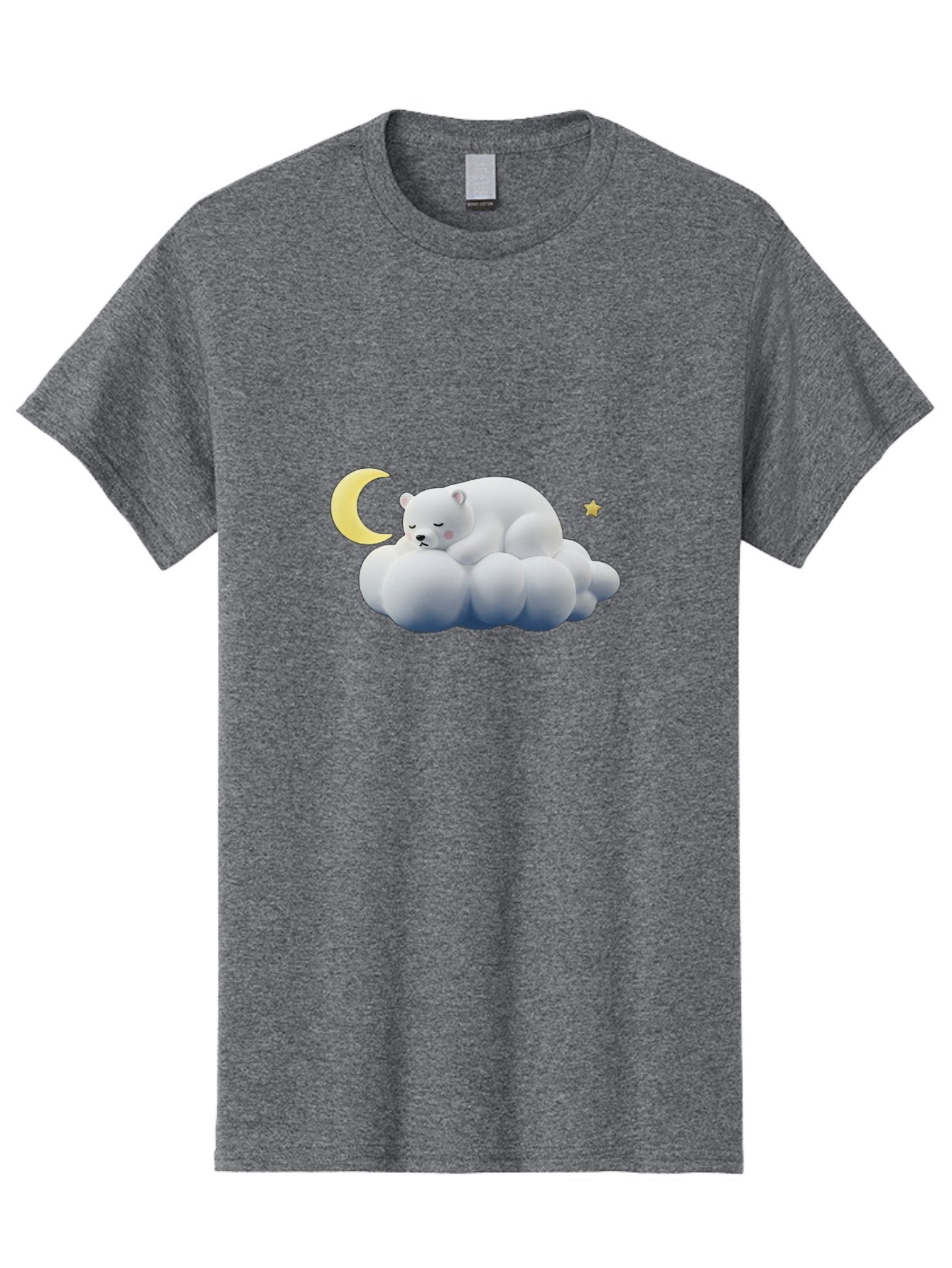 Sleeping-Polar-Bear-9 Men'S Graphic Tee, 100% Cotton, Comfortable Casual Summer Wear, Machine Washable, Sleeping Polar Bear, Cloudy Dreams, Moonlight Serenity, Peaceful Slumber, Celestial Ambiance, Tranquil Atmosphere, Dreamy Night Sky Bae750 12