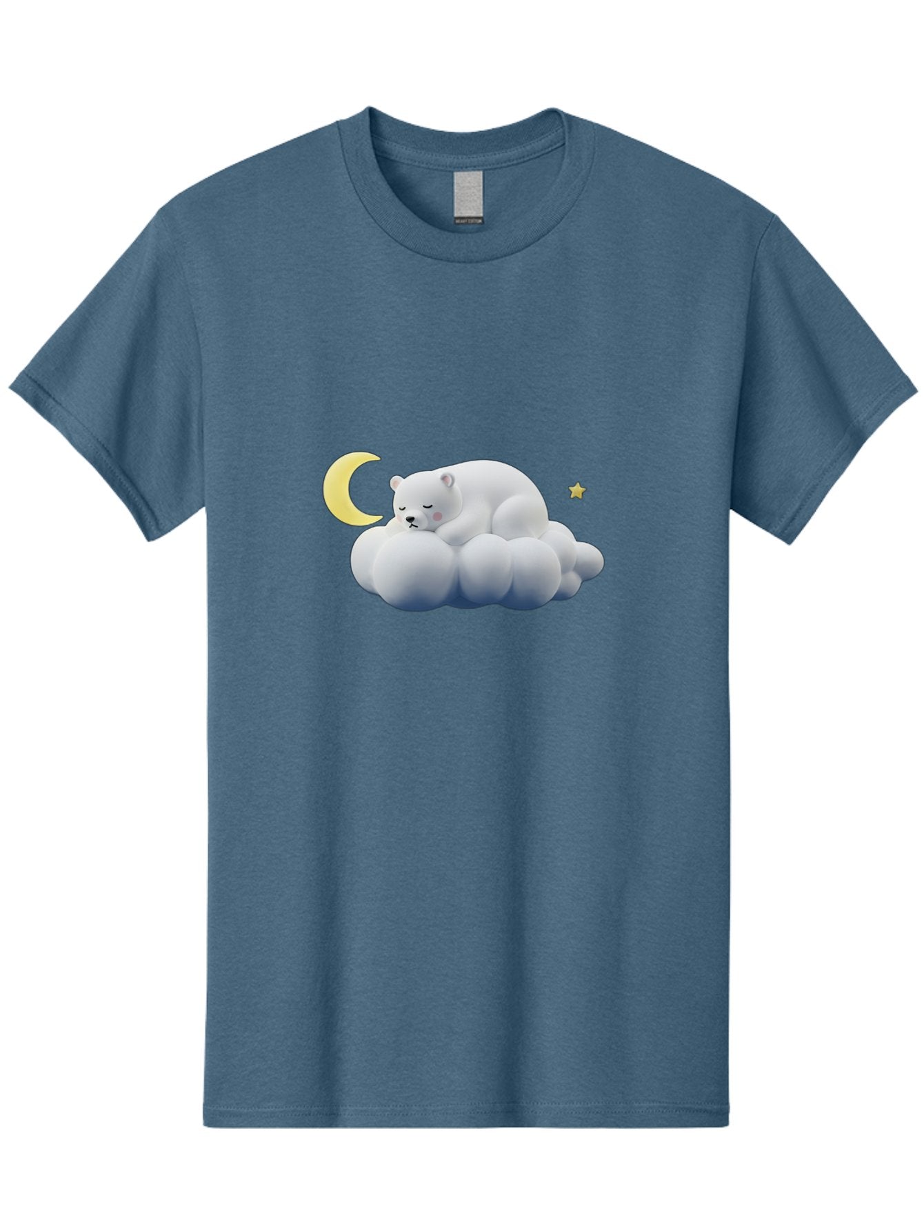 Sleeping-Polar-Bear-9 Men'S Graphic Tee, 100% Cotton, Comfortable Casual Summer Wear, Machine Washable, Sleeping Polar Bear, Cloudy Dreams, Moonlight Serenity, Peaceful Slumber, Celestial Ambiance, Tranquil Atmosphere, Dreamy Night Sky Bae750 8