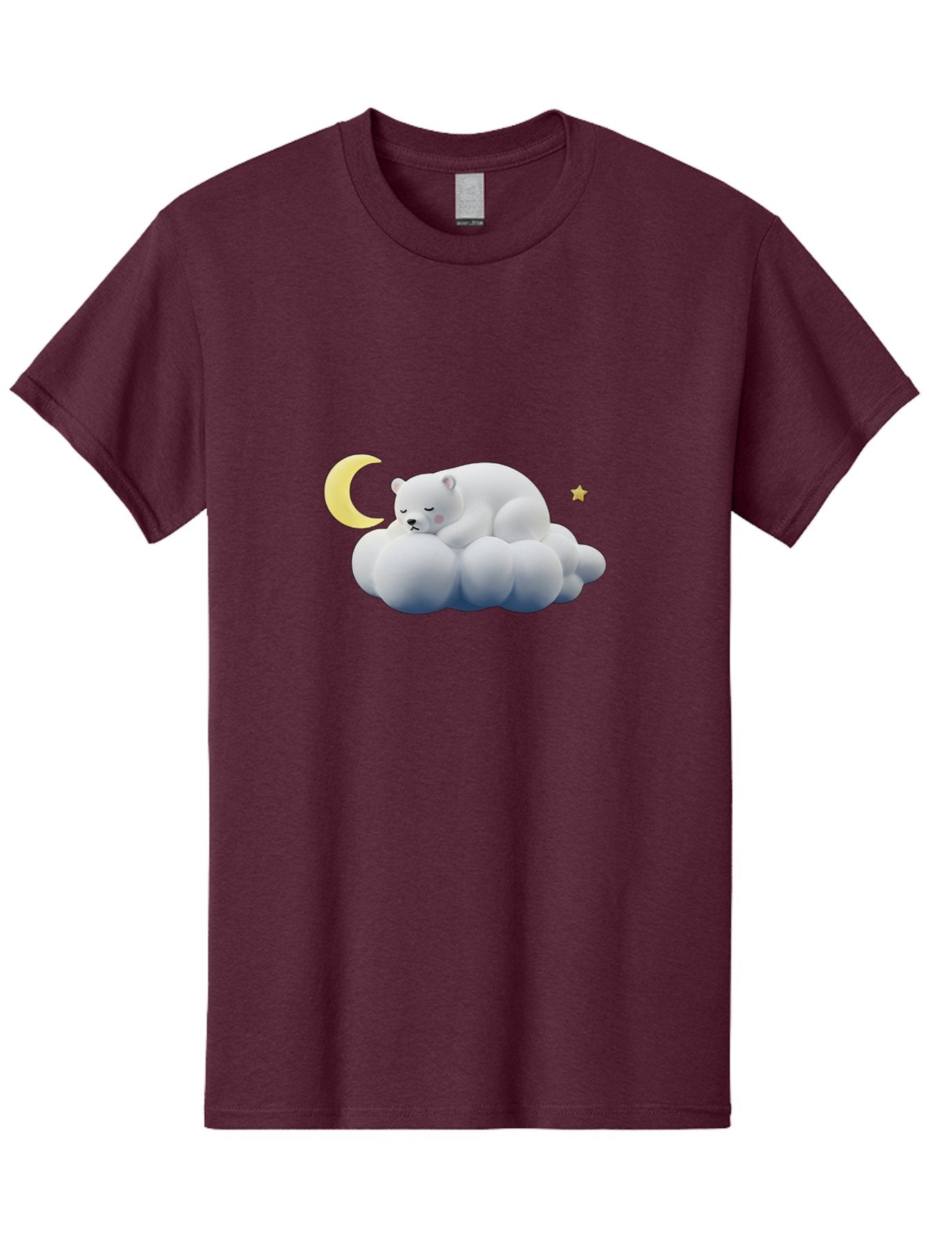 Sleeping-Polar-Bear-9 Men'S Graphic Tee, 100% Cotton, Comfortable Casual Summer Wear, Machine Washable, Sleeping Polar Bear, Cloudy Dreams, Moonlight Serenity, Peaceful Slumber, Celestial Ambiance, Tranquil Atmosphere, Dreamy Night Sky Bae750 5