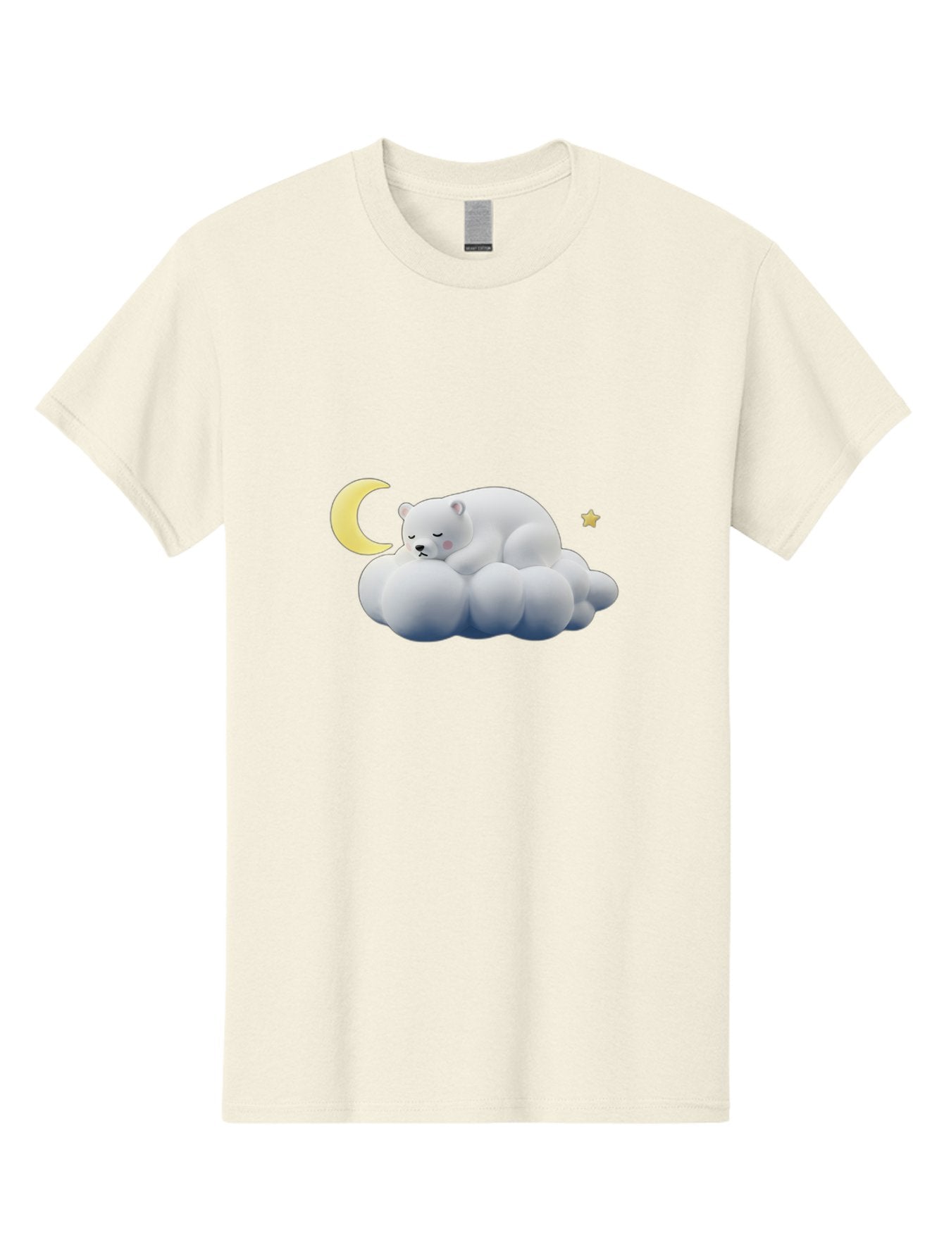 Sleeping-Polar-Bear-9 Men'S Graphic Tee, 100% Cotton, Comfortable Casual Summer Wear, Machine Washable, Sleeping Polar Bear, Cloudy Dreams, Moonlight Serenity, Peaceful Slumber, Celestial Ambiance, Tranquil Atmosphere, Dreamy Night Sky Bae750 3