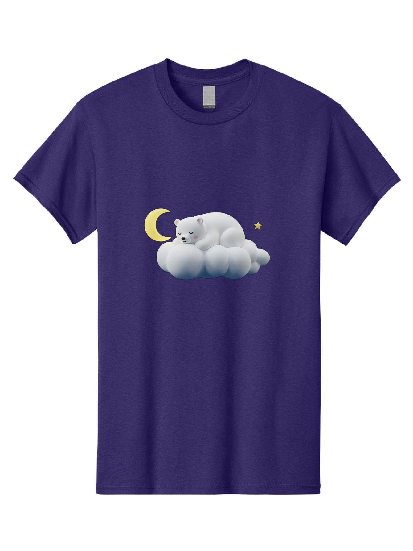Sleeping-Polar-Bear-9 Men'S Graphic Tee, 100% Cotton, Comfortable Casual Summer Wear, Machine Washable, Sleeping Polar Bear, Cloudy Dreams, Moonlight Serenity, Peaceful Slumber, Celestial Ambiance, Tranquil Atmosphere, Dreamy Night Sky Bae750 15
