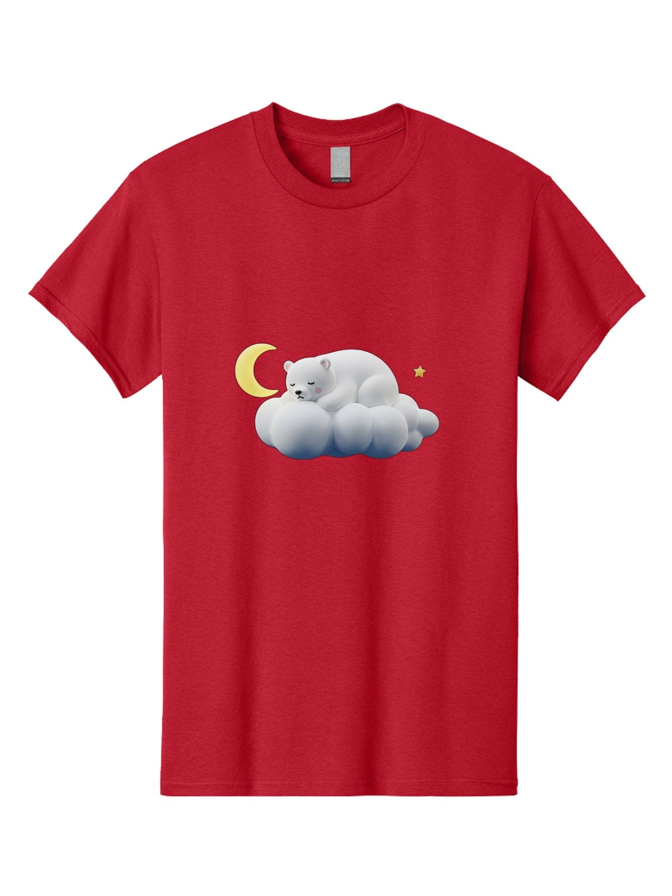 Sleeping-Polar-Bear-9 Men'S Graphic Tee, 100% Cotton, Comfortable Casual Summer Wear, Machine Washable, Sleeping Polar Bear, Cloudy Dreams, Moonlight Serenity, Peaceful Slumber, Celestial Ambiance, Tranquil Atmosphere, Dreamy Night Sky Bae750