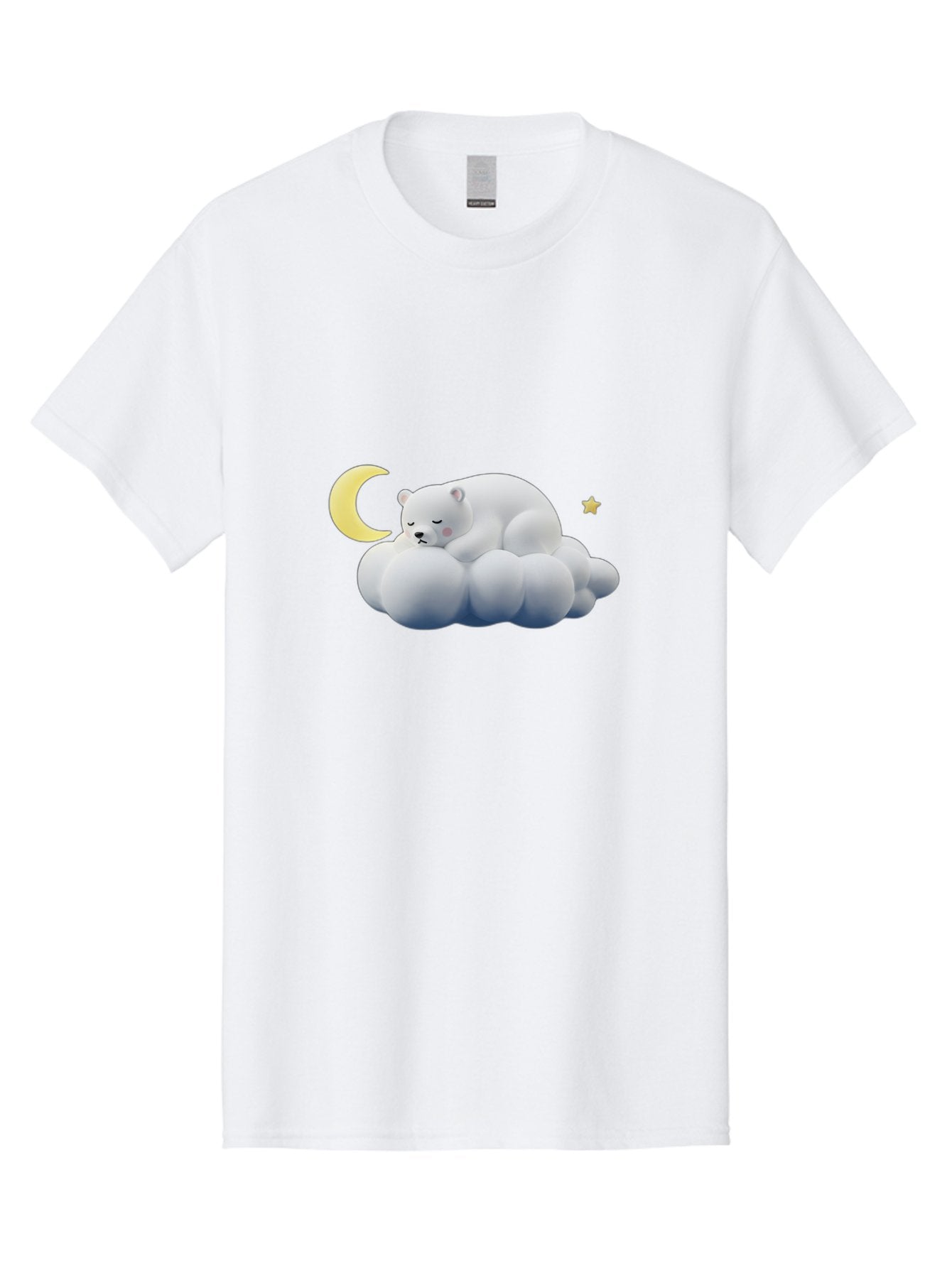 Sleeping-Polar-Bear-9 Men'S Graphic Tee, 100% Cotton, Comfortable Casual Summer Wear, Machine Washable, Sleeping Polar Bear, Cloudy Dreams, Moonlight Serenity, Peaceful Slumber, Celestial Ambiance, Tranquil Atmosphere, Dreamy Night Sky Bae750 14