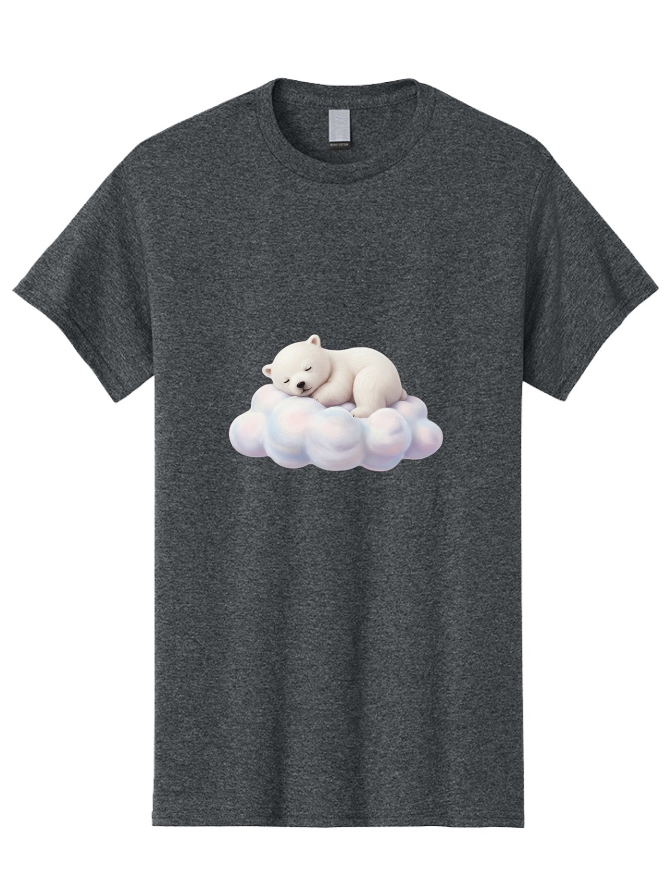 Sleeping-Polar-Bear-On-Cloud Men'S Graphic Tee, 100% Cotton, Comfortable Casual Summer Wear, Machine Washable, Sleeping Polar Bear On A Cloud, Cute Animals, White Bear, Peaceful Atmosphere, Serene Scene, Adorable Creature, Digital Art Bae751 9