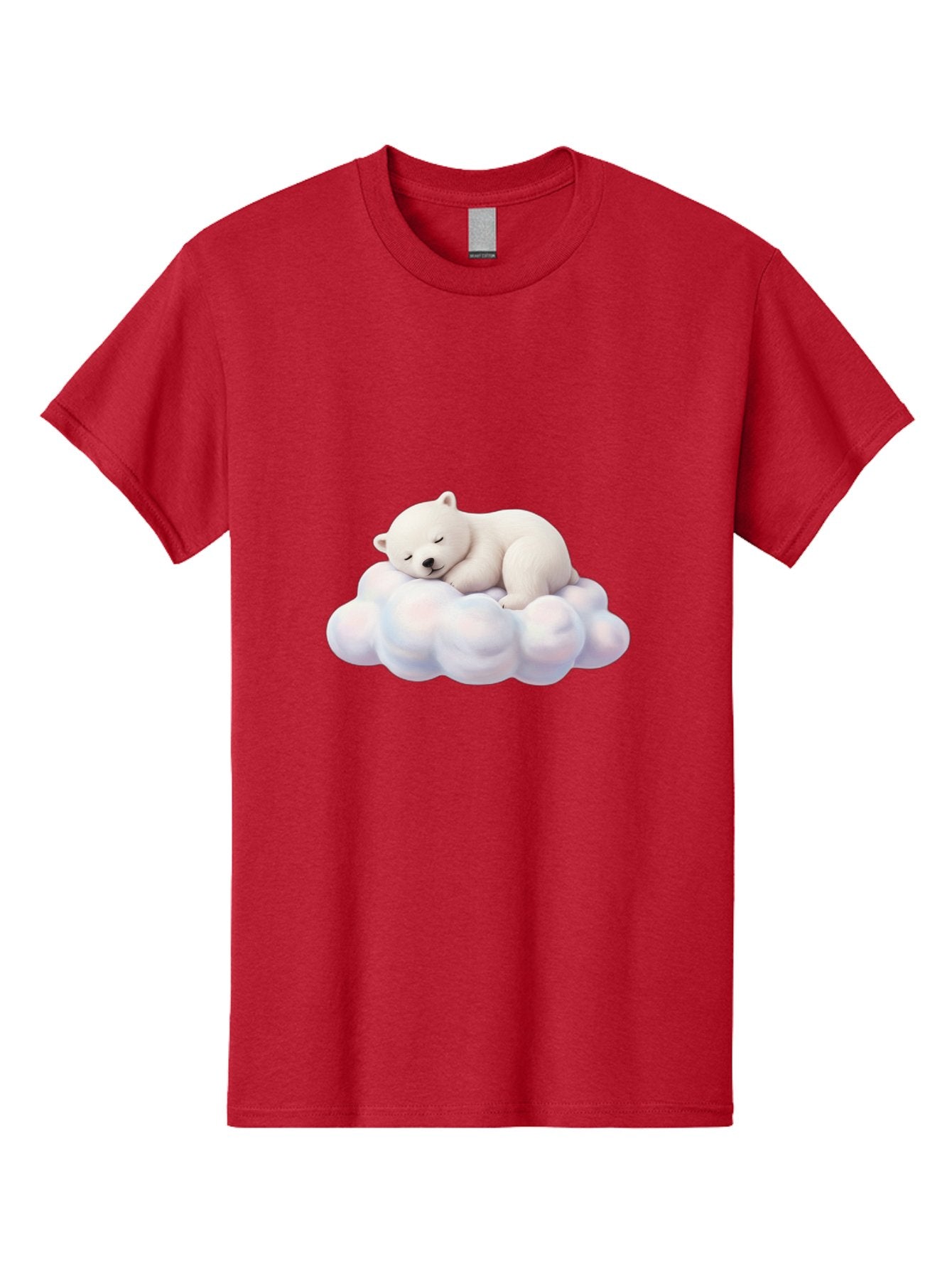 Sleeping-Polar-Bear-On-Cloud Men'S Graphic Tee, 100% Cotton, Comfortable Casual Summer Wear, Machine Washable, Sleeping Polar Bear On A Cloud, Cute Animals, White Bear, Peaceful Atmosphere, Serene Scene, Adorable Creature, Digital Art Bae751 10
