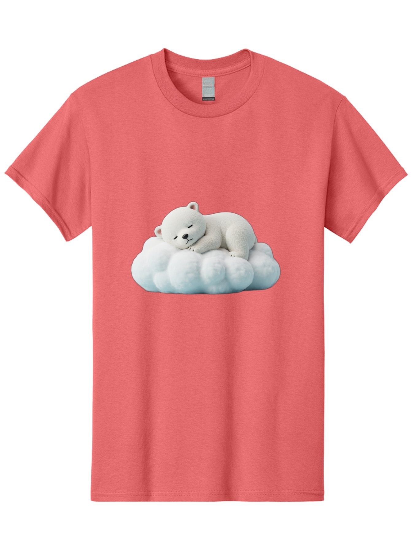 Sleeping-Polar-Bear Men'S Graphic Tee, 100% Cotton, Comfortable Casual Summer Wear, Machine Washable, Cute Polar Bear, Sleeping On Fluffy Cloud, Serene Scene, Adorable Animal, Peaceful Slumber, Tranquil Atmosphere, Digital Art, 3D Rendering Bae752 12