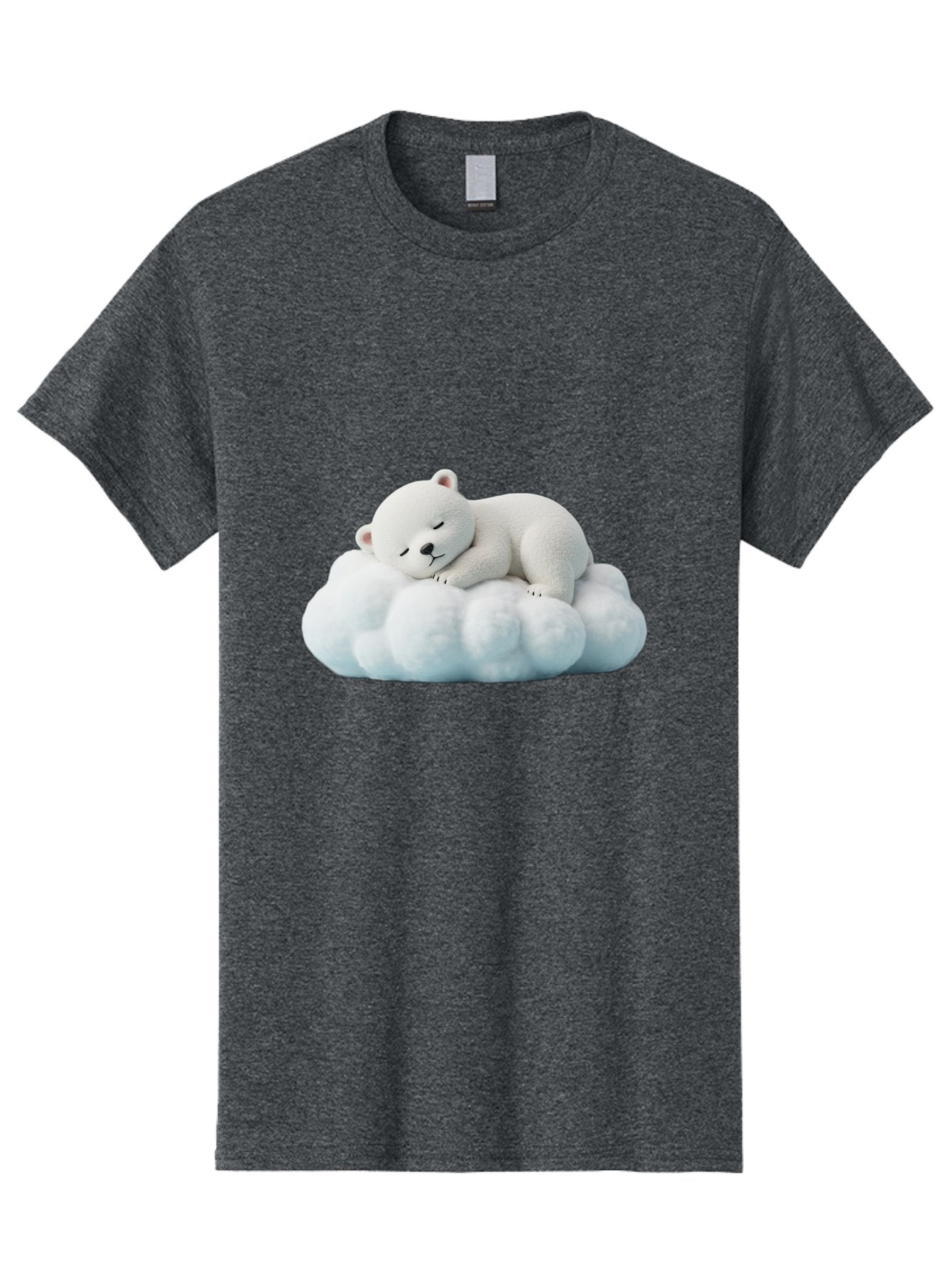 Sleeping-Polar-Bear Men'S Graphic Tee, 100% Cotton, Comfortable Casual Summer Wear, Machine Washable, Cute Polar Bear, Sleeping On Fluffy Cloud, Serene Scene, Adorable Animal, Peaceful Slumber, Tranquil Atmosphere, Digital Art, 3D Rendering Bae752 4