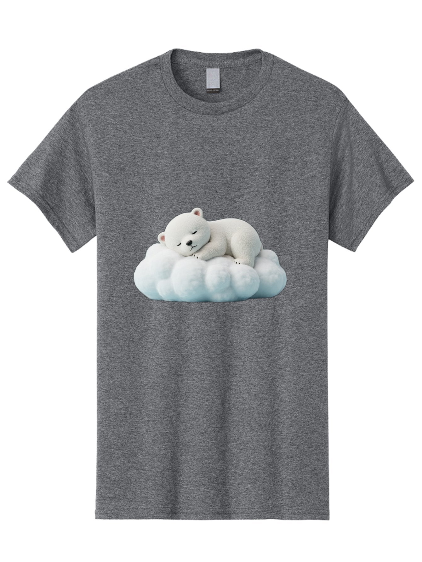 Sleeping-Polar-Bear Men'S Graphic Tee, 100% Cotton, Comfortable Casual Summer Wear, Machine Washable, Cute Polar Bear, Sleeping On Fluffy Cloud, Serene Scene, Adorable Animal, Peaceful Slumber, Tranquil Atmosphere, Digital Art, 3D Rendering Bae752 8