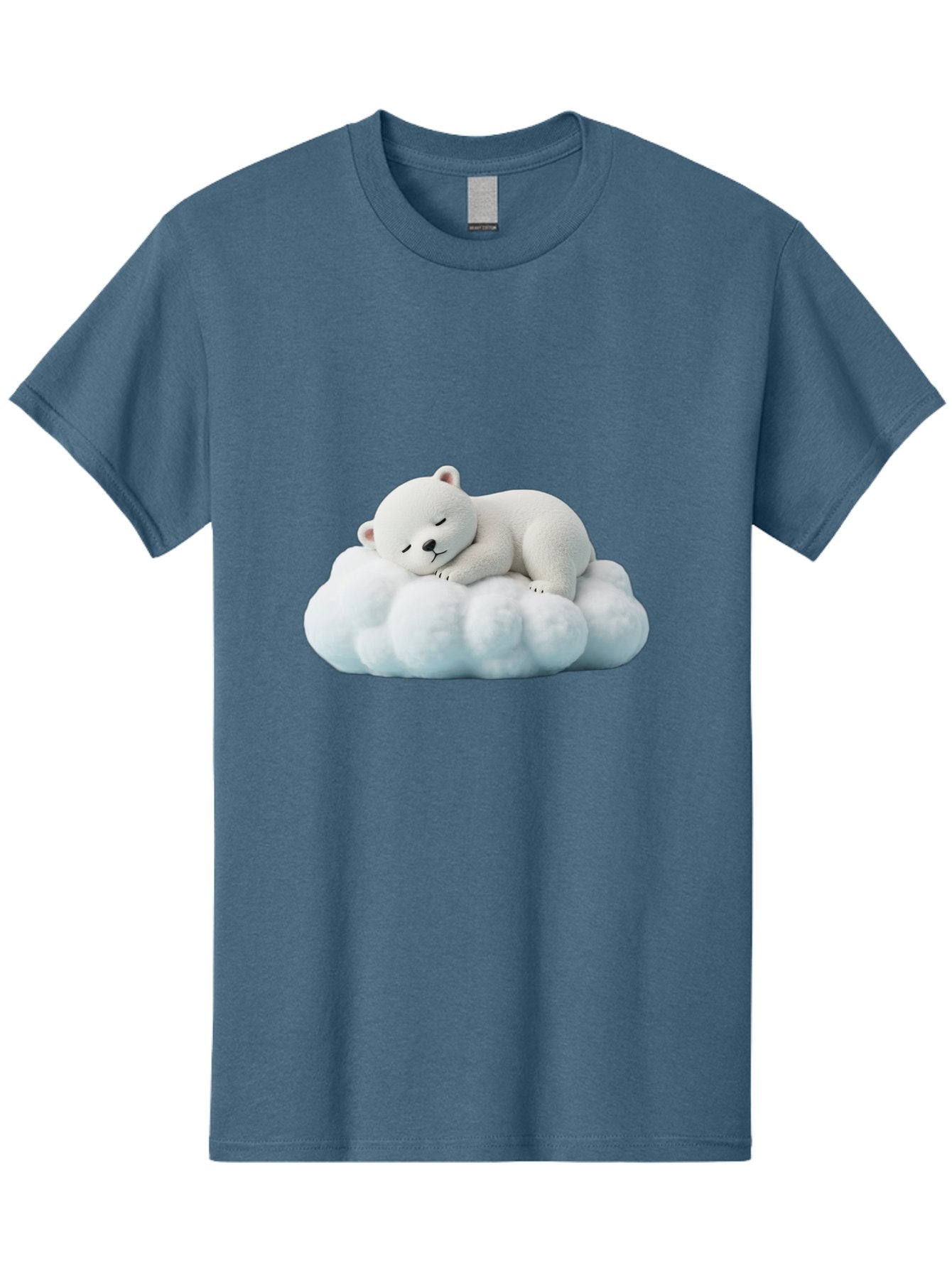 Sleeping-Polar-Bear Men'S Graphic Tee, 100% Cotton, Comfortable Casual Summer Wear, Machine Washable, Cute Polar Bear, Sleeping On Fluffy Cloud, Serene Scene, Adorable Animal, Peaceful Slumber, Tranquil Atmosphere, Digital Art, 3D Rendering Bae752 7