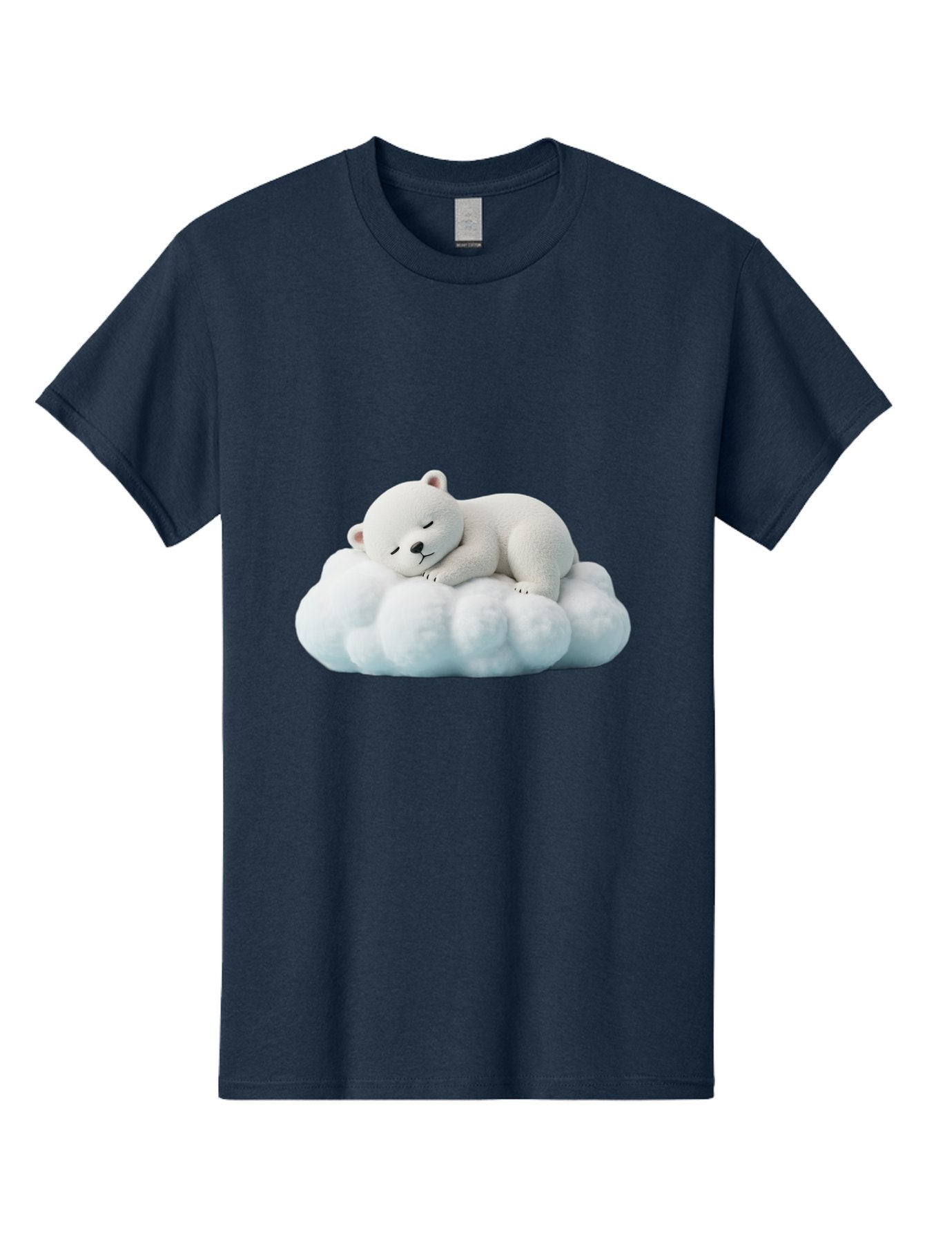 Sleeping-Polar-Bear Men'S Graphic Tee, 100% Cotton, Comfortable Casual Summer Wear, Machine Washable, Cute Polar Bear, Sleeping On Fluffy Cloud, Serene Scene, Adorable Animal, Peaceful Slumber, Tranquil Atmosphere, Digital Art, 3D Rendering Bae752 13