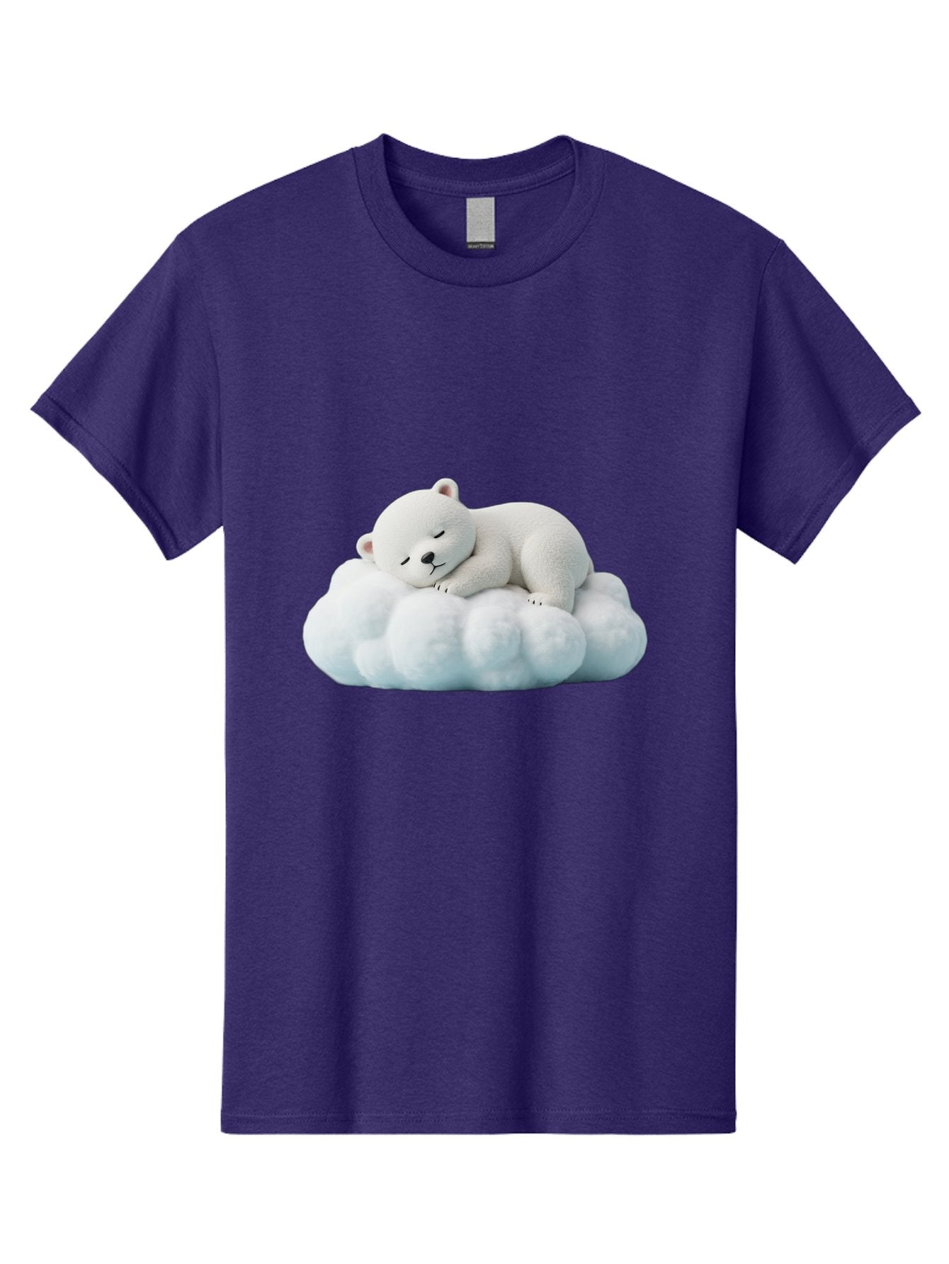 Sleeping-Polar-Bear Men'S Graphic Tee, 100% Cotton, Comfortable Casual Summer Wear, Machine Washable, Cute Polar Bear, Sleeping On Fluffy Cloud, Serene Scene, Adorable Animal, Peaceful Slumber, Tranquil Atmosphere, Digital Art, 3D Rendering Bae752 10