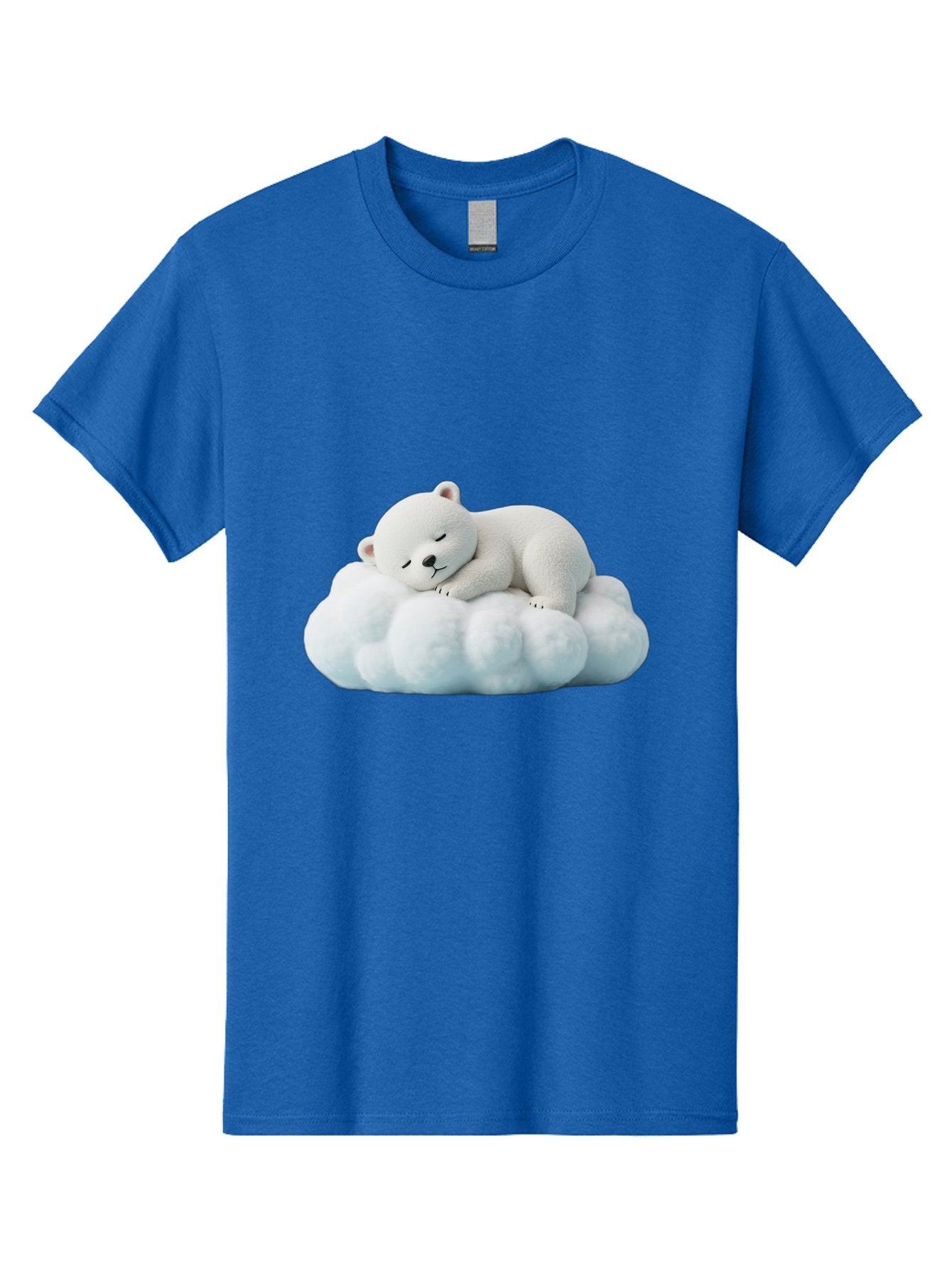 Sleeping-Polar-Bear Men'S Graphic Tee, 100% Cotton, Comfortable Casual Summer Wear, Machine Washable, Cute Polar Bear, Sleeping On Fluffy Cloud, Serene Scene, Adorable Animal, Peaceful Slumber, Tranquil Atmosphere, Digital Art, 3D Rendering Bae752 6