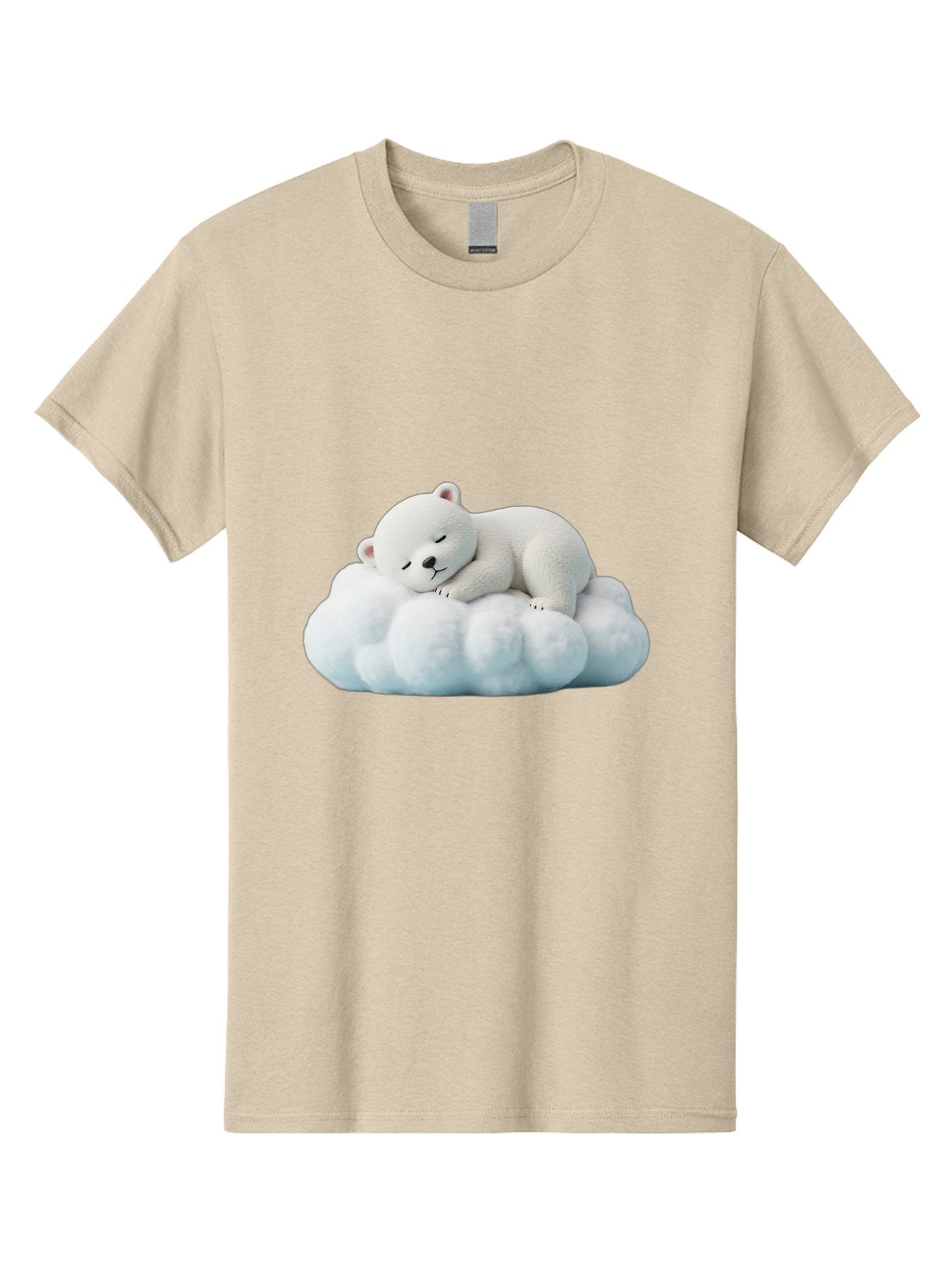 Sleeping-Polar-Bear Men'S Graphic Tee, 100% Cotton, Comfortable Casual Summer Wear, Machine Washable, Cute Polar Bear, Sleeping On Fluffy Cloud, Serene Scene, Adorable Animal, Peaceful Slumber, Tranquil Atmosphere, Digital Art, 3D Rendering Bae752 9