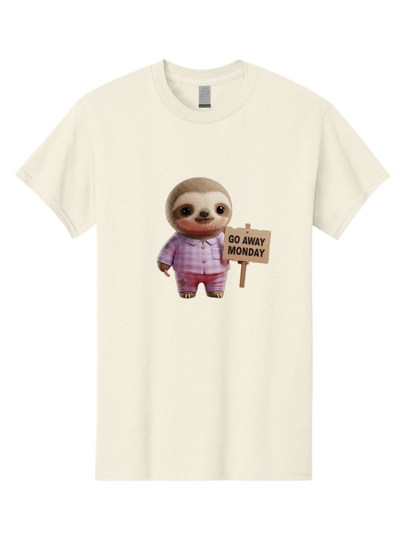 Sloth-Go-Away-Monday Men'S Graphic Tee, 100% Cotton, Comfortable Casual Summer Wear, Machine Washable, Sloth In Pajamas, Cartoon Character, Humorous Illustration, Funny Animal, Monday Motivation, Lazy Sloth, Cute Creature, Playful Design, Bae755 11