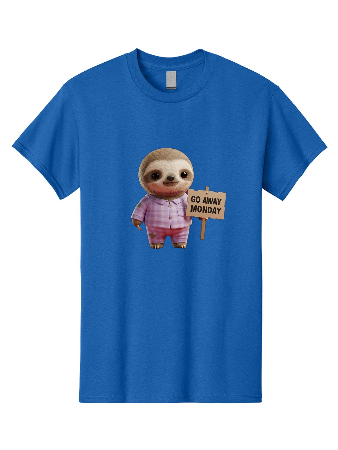 Sloth-Go-Away-Monday Men'S Graphic Tee, 100% Cotton, Comfortable Casual Summer Wear, Machine Washable, Sloth In Pajamas, Cartoon Character, Humorous Illustration, Funny Animal, Monday Motivation, Lazy Sloth, Cute Creature, Playful Design, Bae755 14