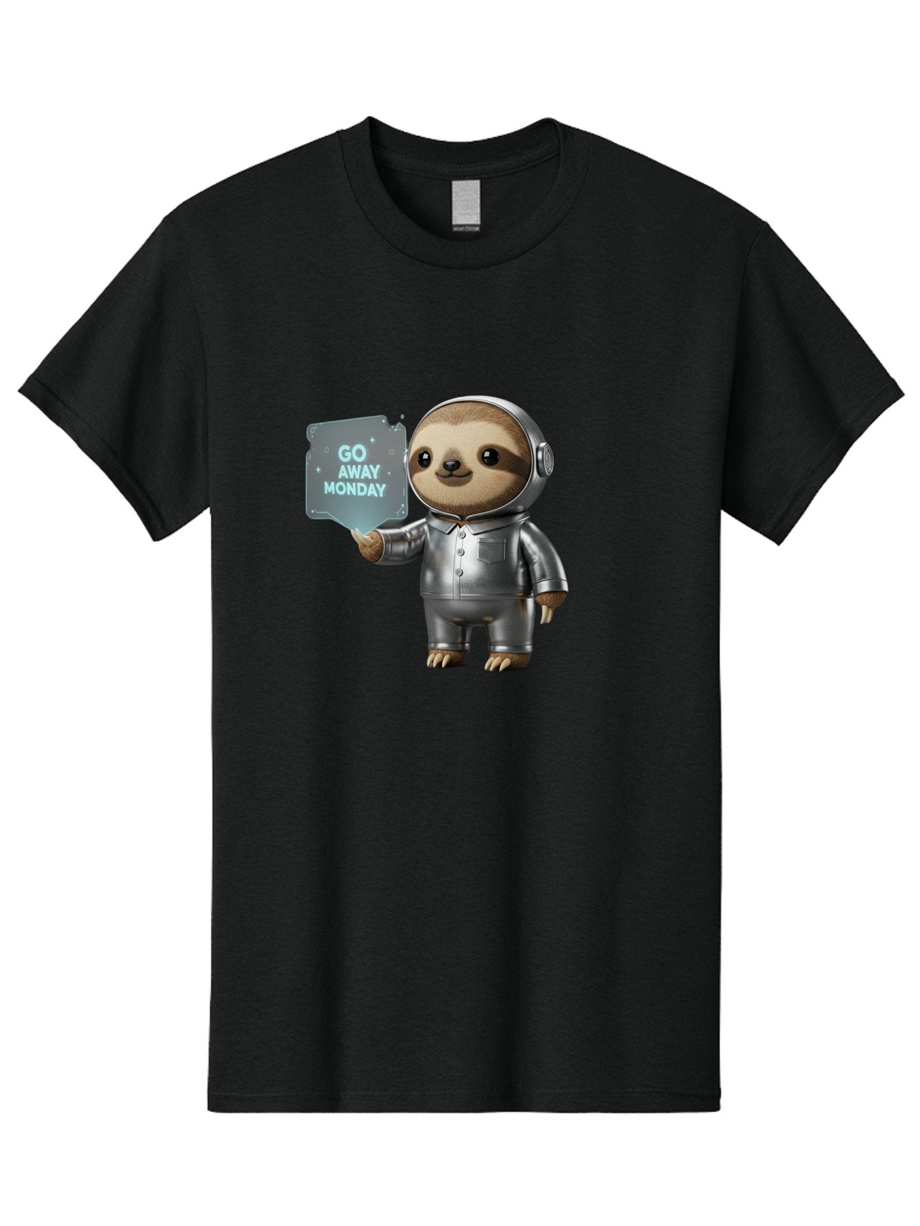 Sloth-In-Space-Suit Men'S Graphic Tee, 100% Cotton, Comfortable Casual Summer Wear, Machine Washable, Sloth In Silver Space Suit, Astronaut Sloth, Motivational Quote, Funny Animal, Humor, Quirky Character, Go Away Monday Bae757 12