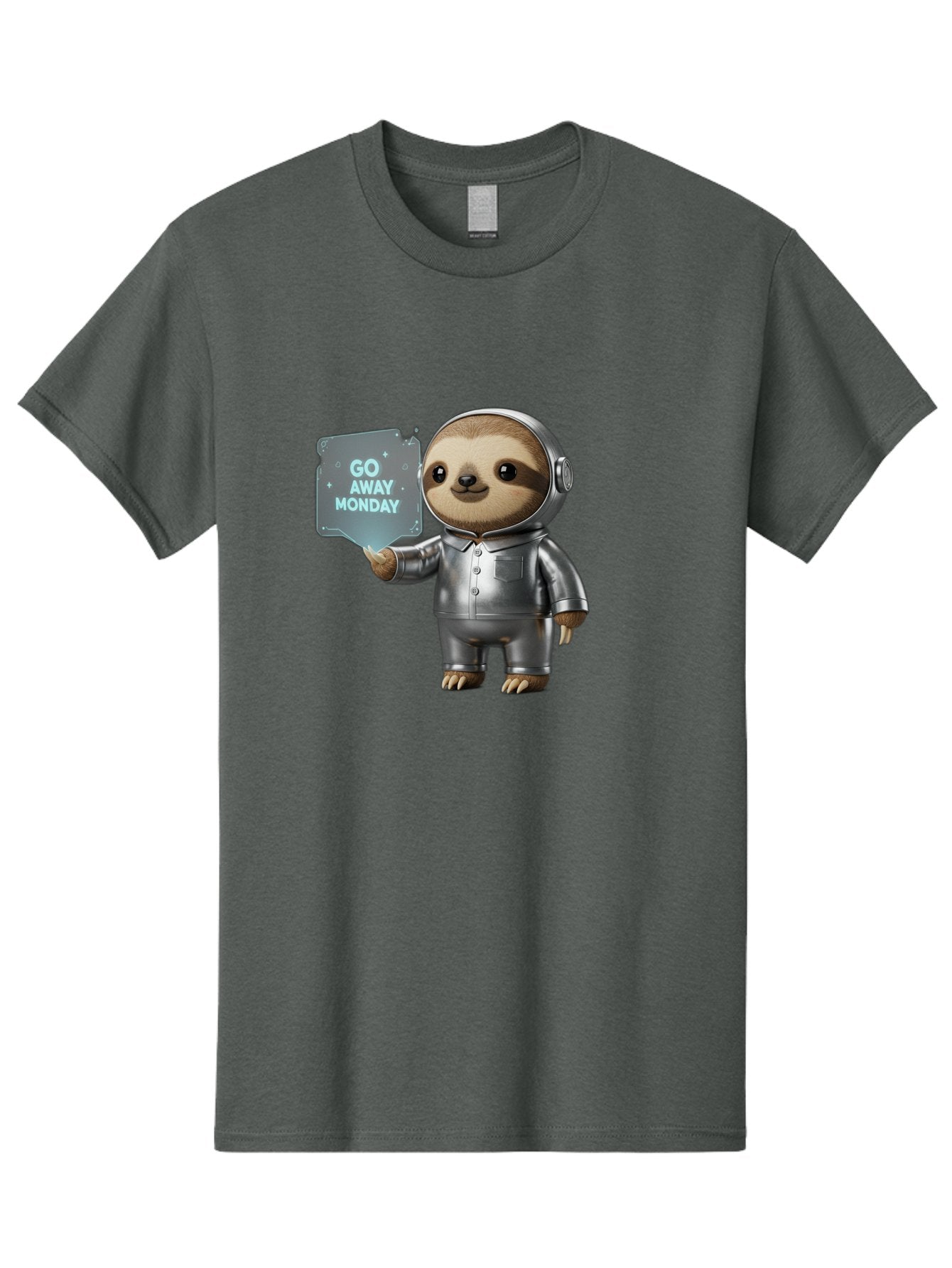 Sloth-In-Space-Suit Men'S Graphic Tee, 100% Cotton, Comfortable Casual Summer Wear, Machine Washable, Sloth In Silver Space Suit, Astronaut Sloth, Motivational Quote, Funny Animal, Humor, Quirky Character, Go Away Monday Bae757 6