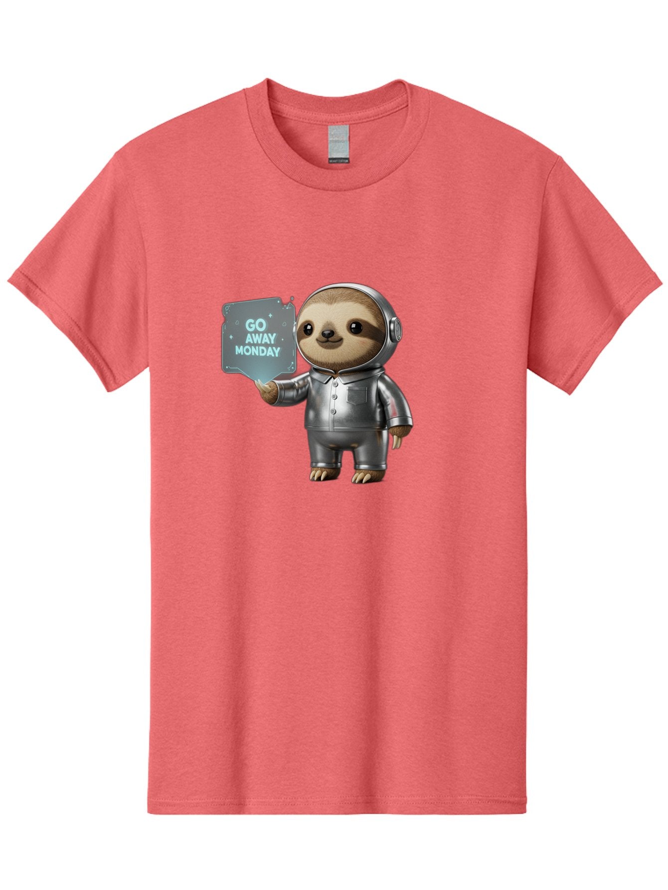 Sloth-In-Space-Suit Men'S Graphic Tee, 100% Cotton, Comfortable Casual Summer Wear, Machine Washable, Sloth In Silver Space Suit, Astronaut Sloth, Motivational Quote, Funny Animal, Humor, Quirky Character, Go Away Monday Bae757 9