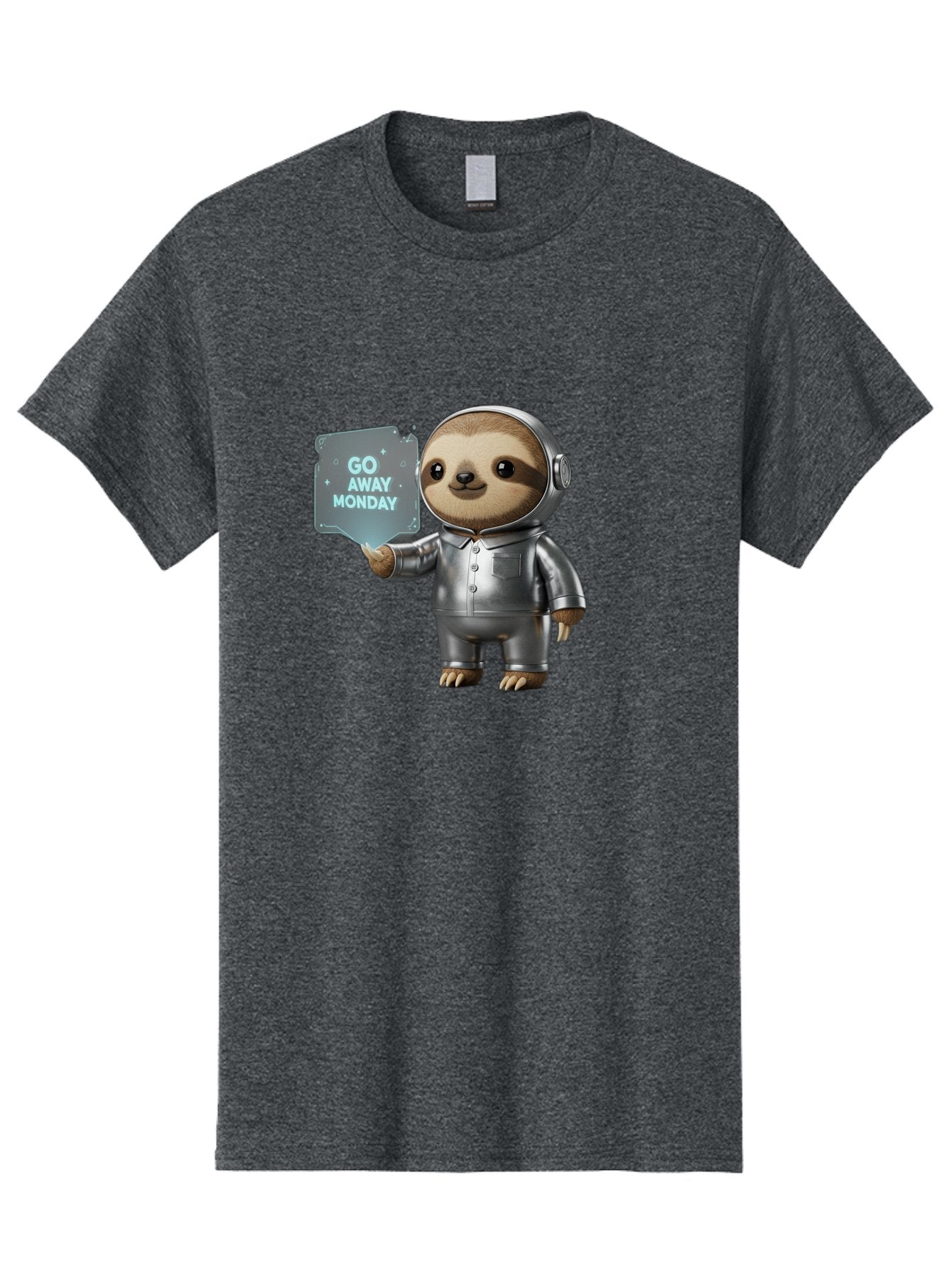 Sloth-In-Space-Suit Men'S Graphic Tee, 100% Cotton, Comfortable Casual Summer Wear, Machine Washable, Sloth In Silver Space Suit, Astronaut Sloth, Motivational Quote, Funny Animal, Humor, Quirky Character, Go Away Monday Bae757 15