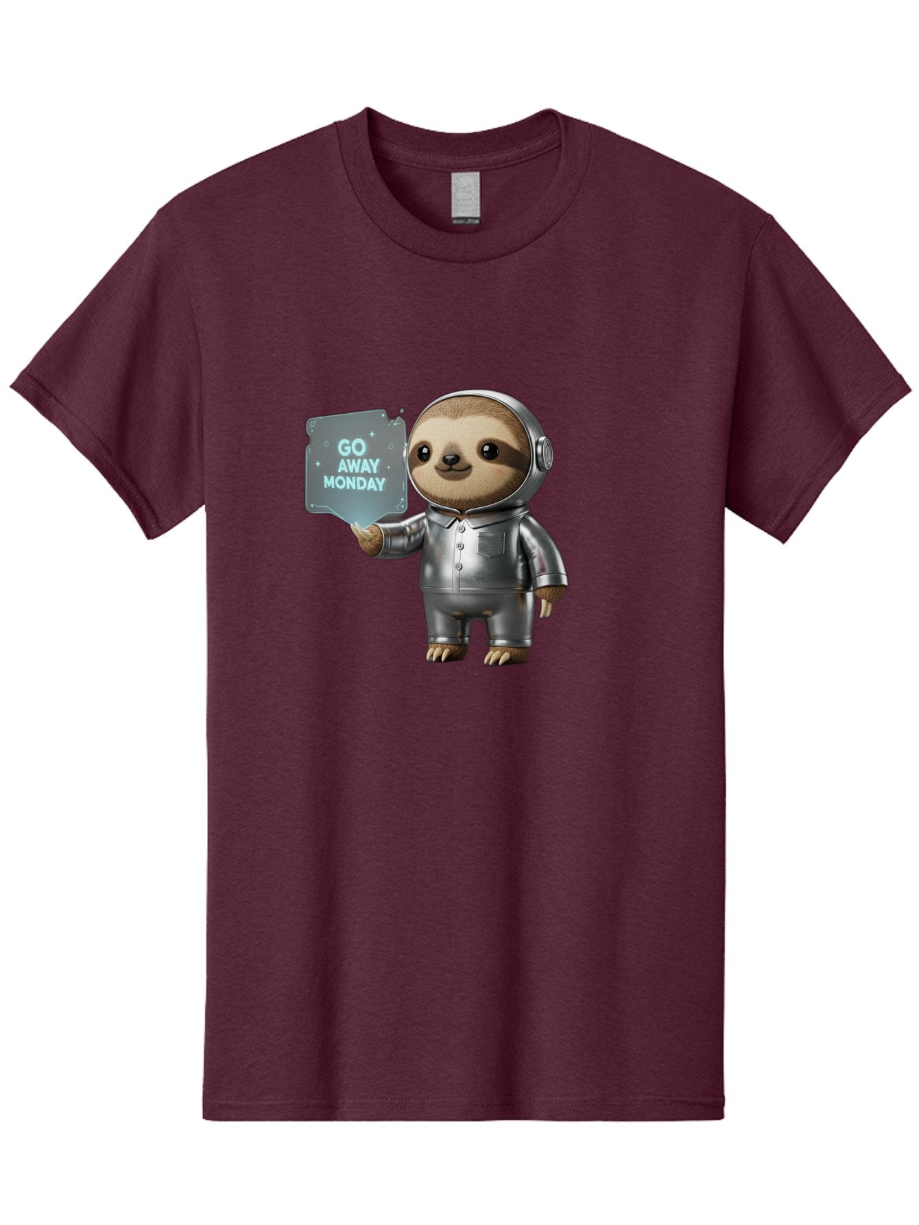 Sloth-In-Space-Suit Men'S Graphic Tee, 100% Cotton, Comfortable Casual Summer Wear, Machine Washable, Sloth In Silver Space Suit, Astronaut Sloth, Motivational Quote, Funny Animal, Humor, Quirky Character, Go Away Monday Bae757 13