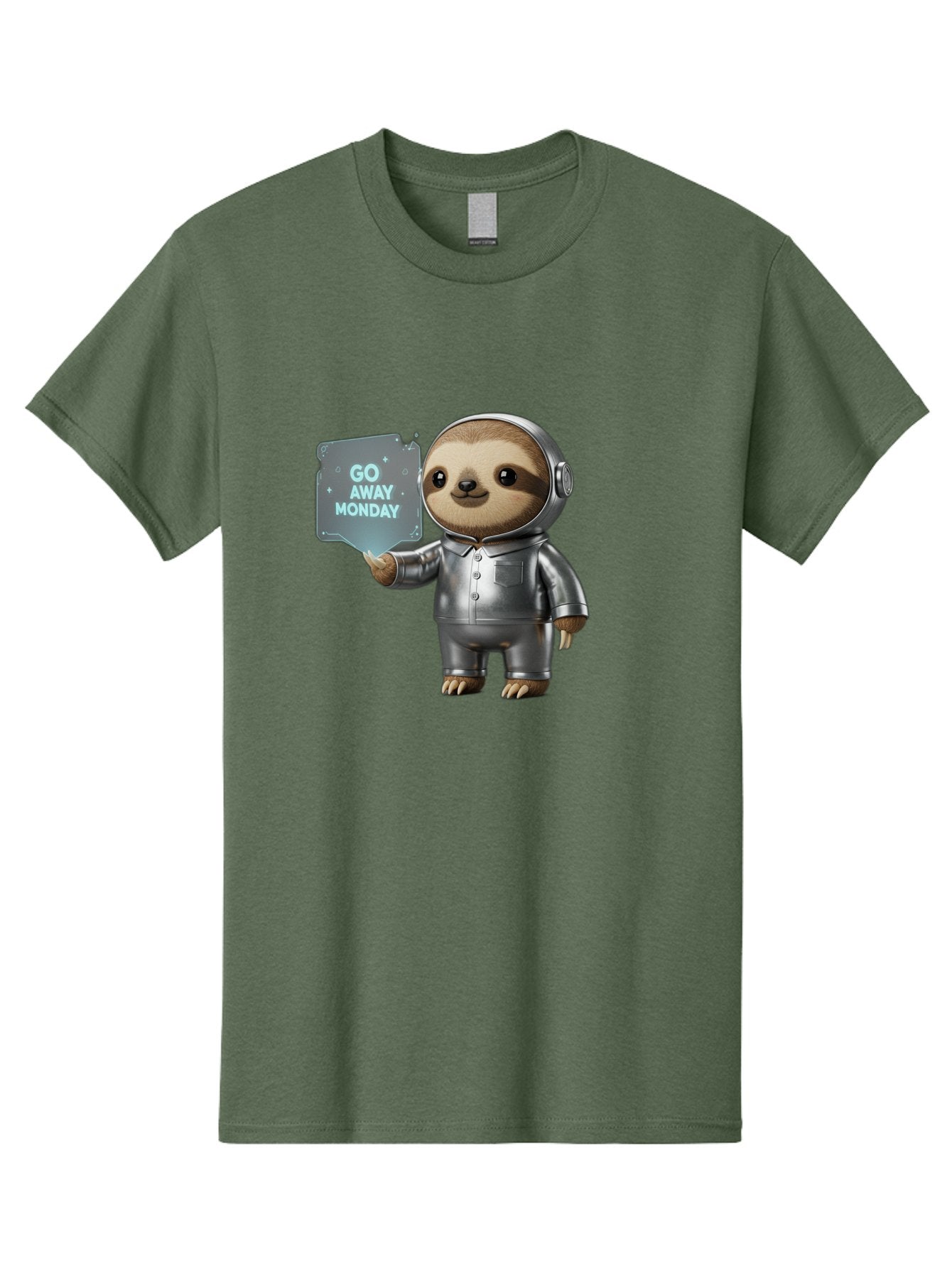 Sloth-In-Space-Suit Men'S Graphic Tee, 100% Cotton, Comfortable Casual Summer Wear, Machine Washable, Sloth In Silver Space Suit, Astronaut Sloth, Motivational Quote, Funny Animal, Humor, Quirky Character, Go Away Monday Bae757 7