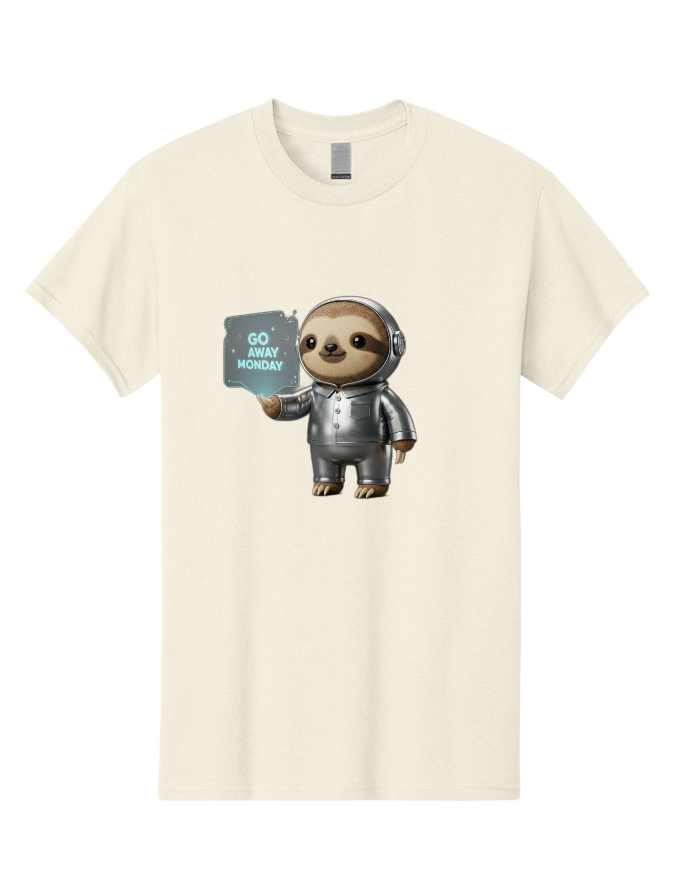 Sloth-In-Space-Suit Men'S Graphic Tee, 100% Cotton, Comfortable Casual Summer Wear, Machine Washable, Sloth In Silver Space Suit, Astronaut Sloth, Motivational Quote, Funny Animal, Humor, Quirky Character, Go Away Monday Bae757 11
