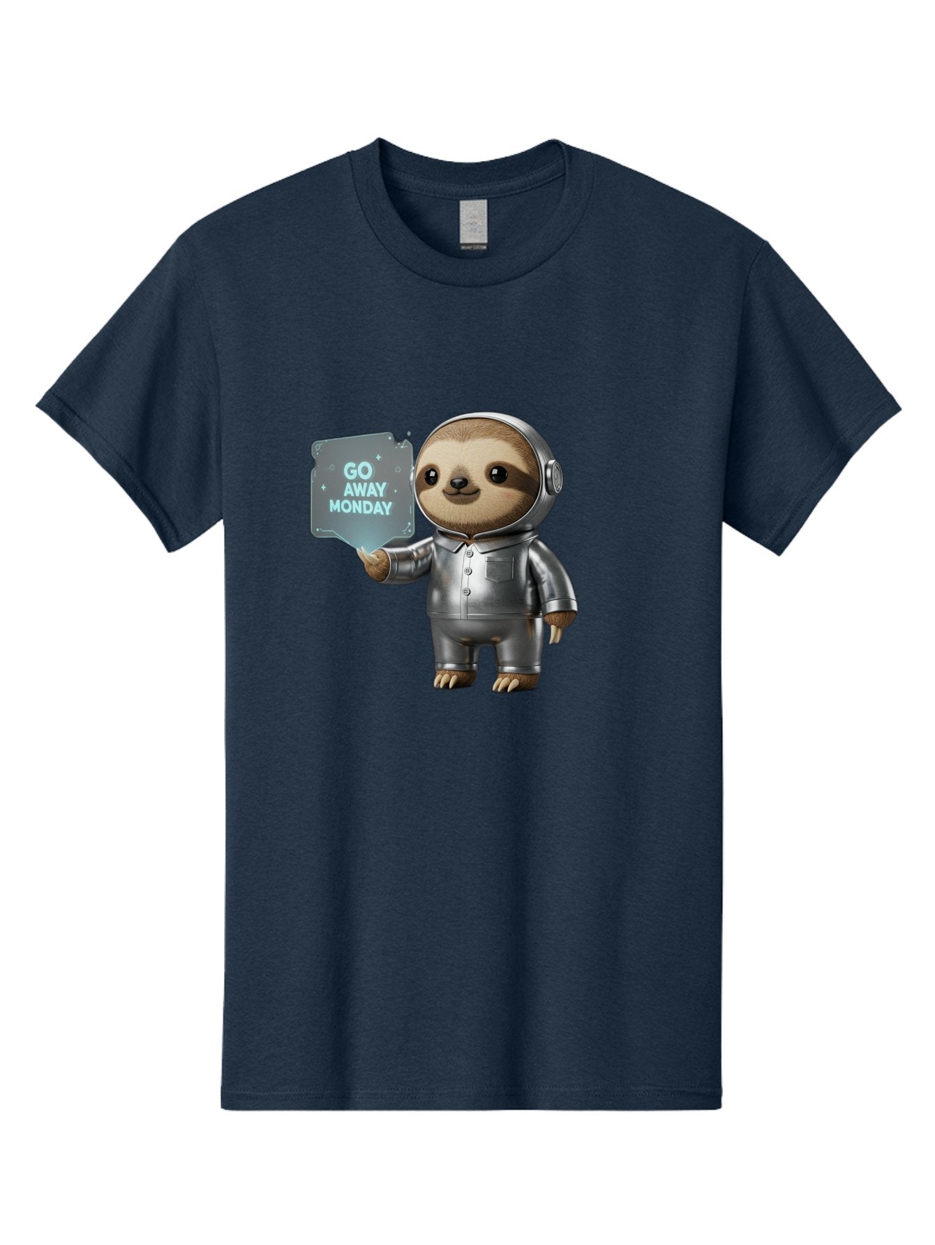 Sloth-In-Space-Suit Men'S Graphic Tee, 100% Cotton, Comfortable Casual Summer Wear, Machine Washable, Sloth In Silver Space Suit, Astronaut Sloth, Motivational Quote, Funny Animal, Humor, Quirky Character, Go Away Monday Bae757 3