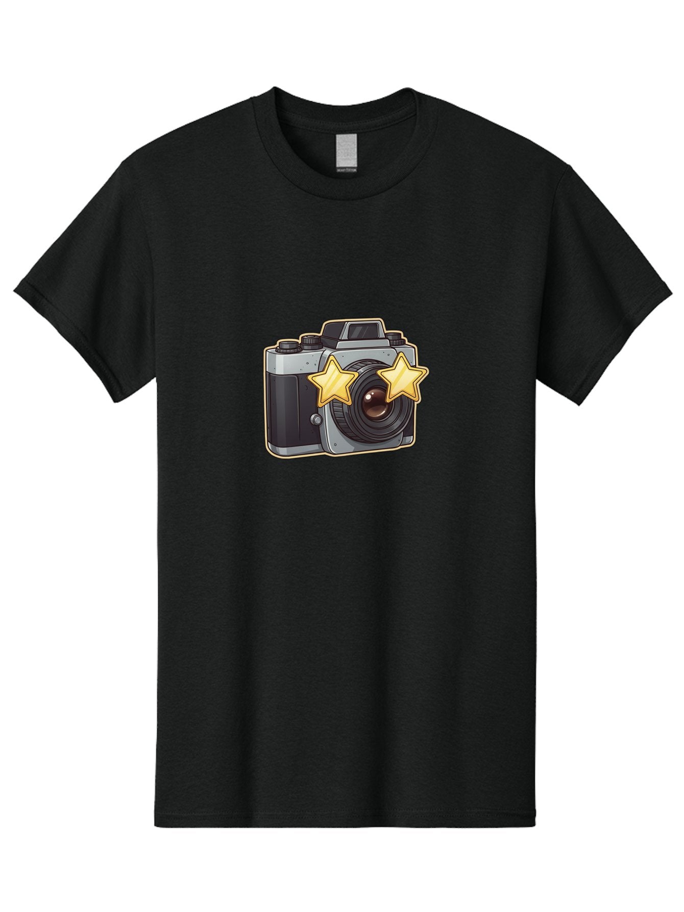 Slr-Camera-With-Stars Men'S Graphic Tee, 100% Cotton, Comfortable Casual Summer Wear, Machine Washable, Camera, Photography, Stars, Favorite Camera, Best Camera, Photography Equipment, Camera Lens, Photography Icon, Camera With Stars, Bae758 13
