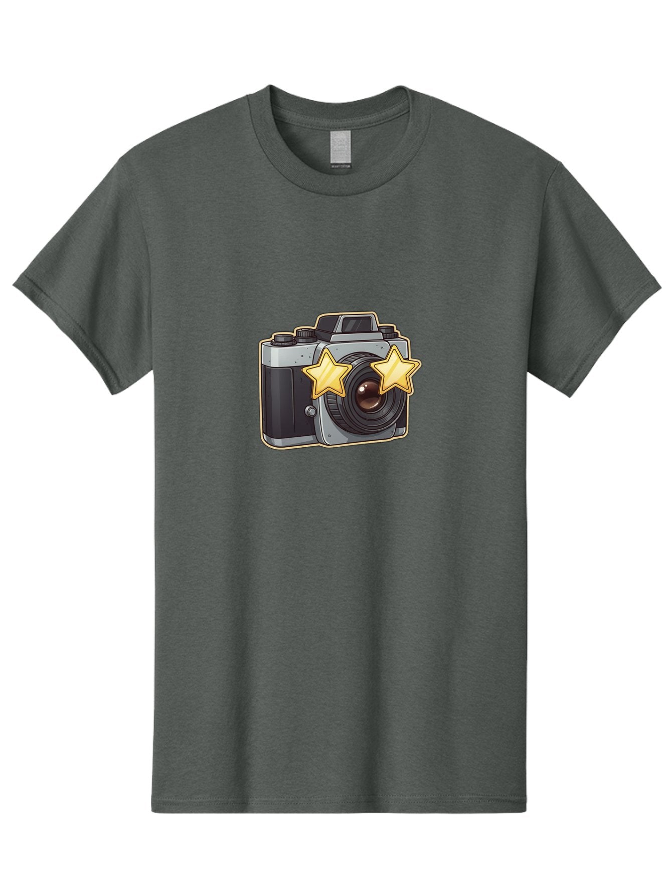 Slr-Camera-With-Stars Men'S Graphic Tee, 100% Cotton, Comfortable Casual Summer Wear, Machine Washable, Camera, Photography, Stars, Favorite Camera, Best Camera, Photography Equipment, Camera Lens, Photography Icon, Camera With Stars, Bae758 4