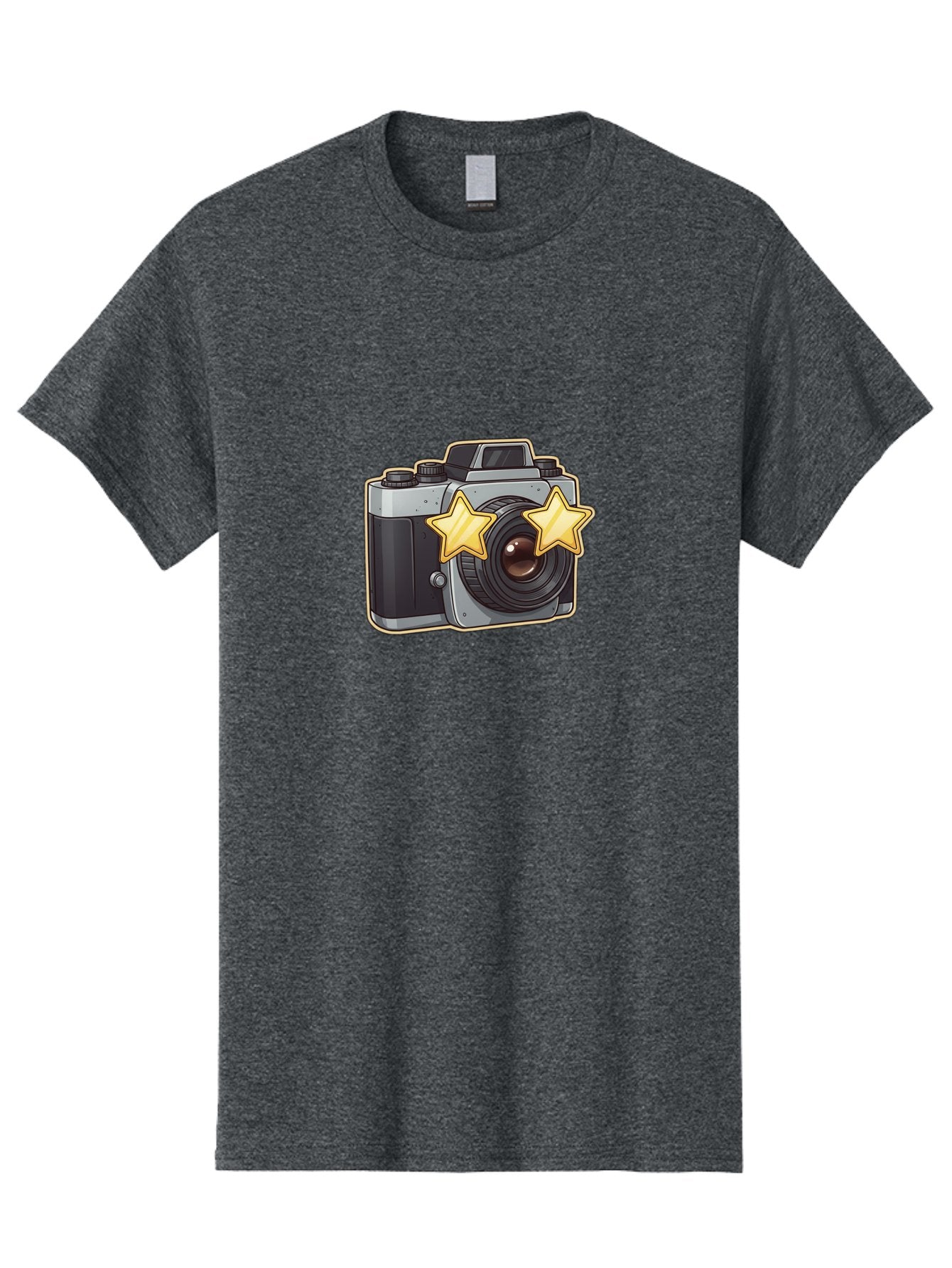 Slr-Camera-With-Stars Men'S Graphic Tee, 100% Cotton, Comfortable Casual Summer Wear, Machine Washable, Camera, Photography, Stars, Favorite Camera, Best Camera, Photography Equipment, Camera Lens, Photography Icon, Camera With Stars, Bae758